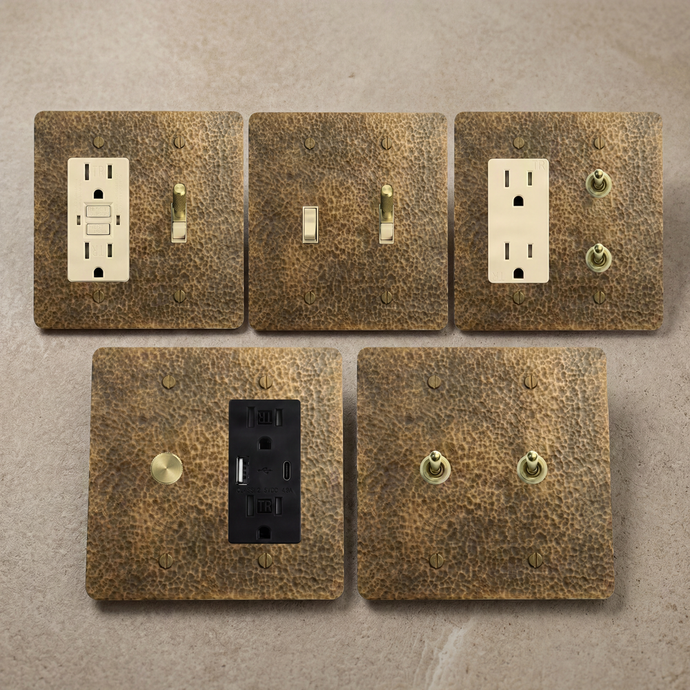 Hammered Brass 2 Gang Light Switches collection thumbnail