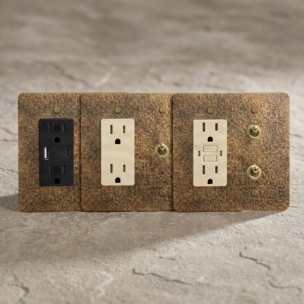 Hammered Brass 2 Gang Outlets collection thumbnail