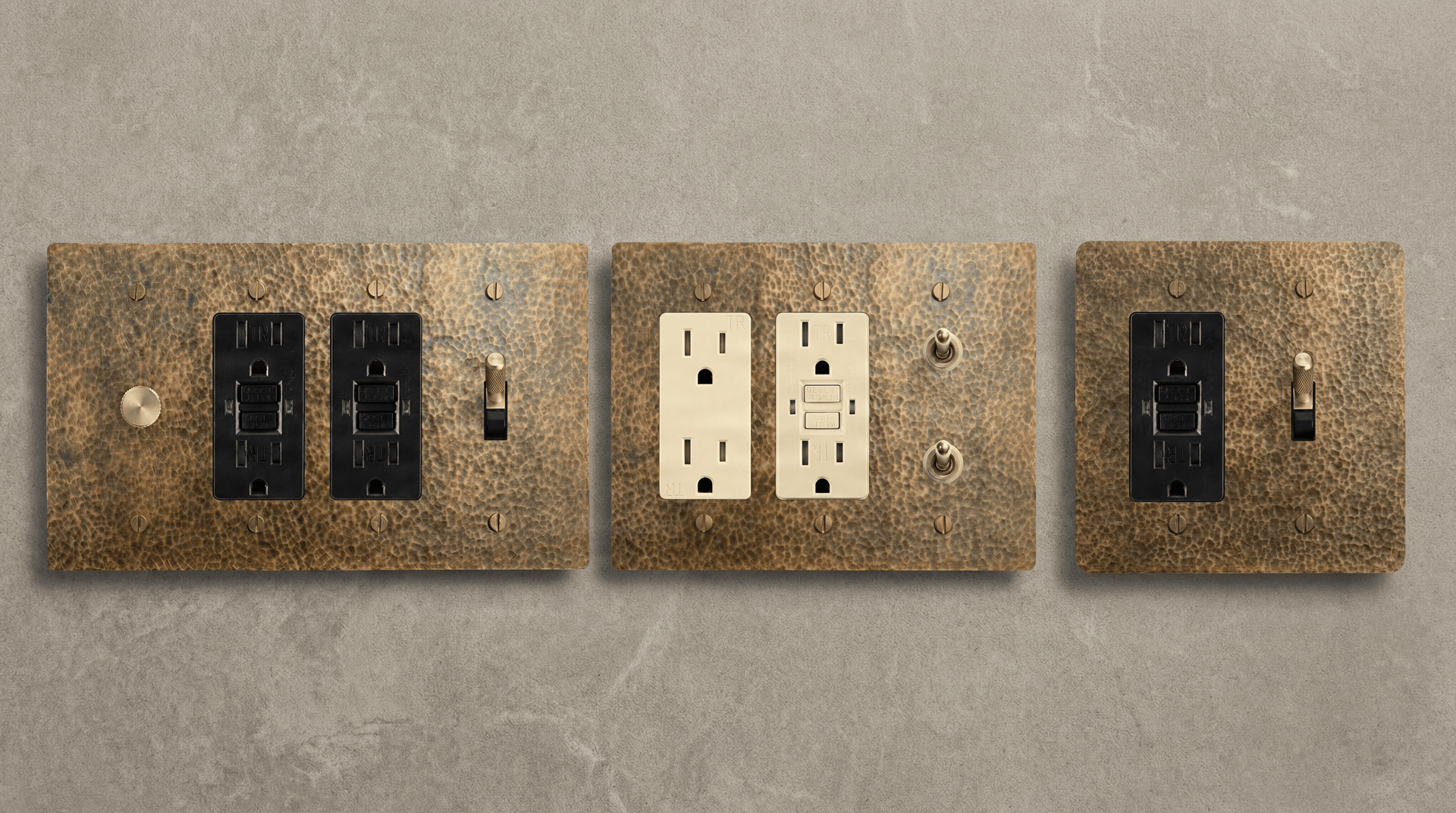Hammered Brass Gfci Outlets - Desktop Hero