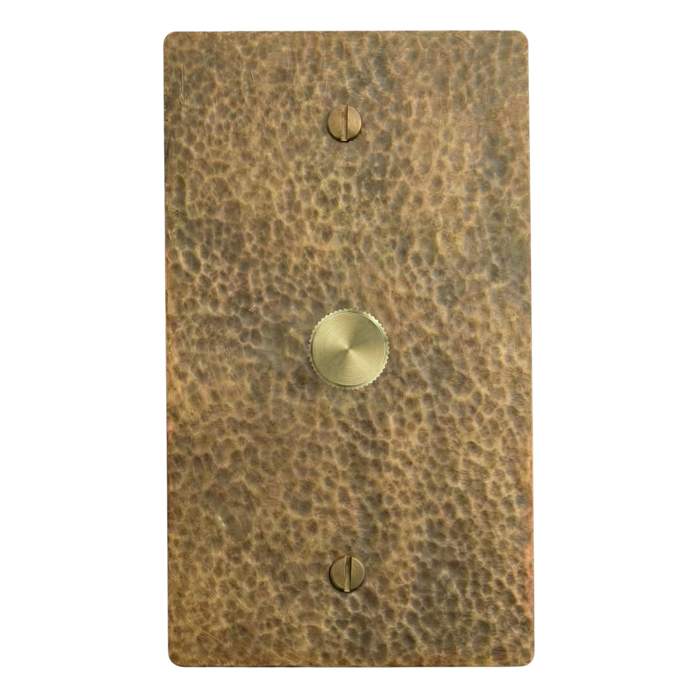 Hammered Brass 1-Gang Dimmer Switch Plate
