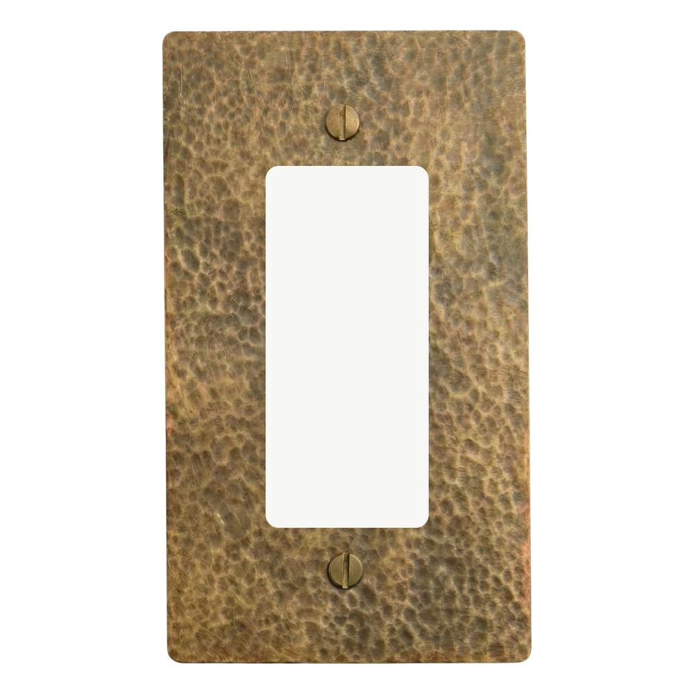 Hammered Brass 1-Gang Decora Switch Plate