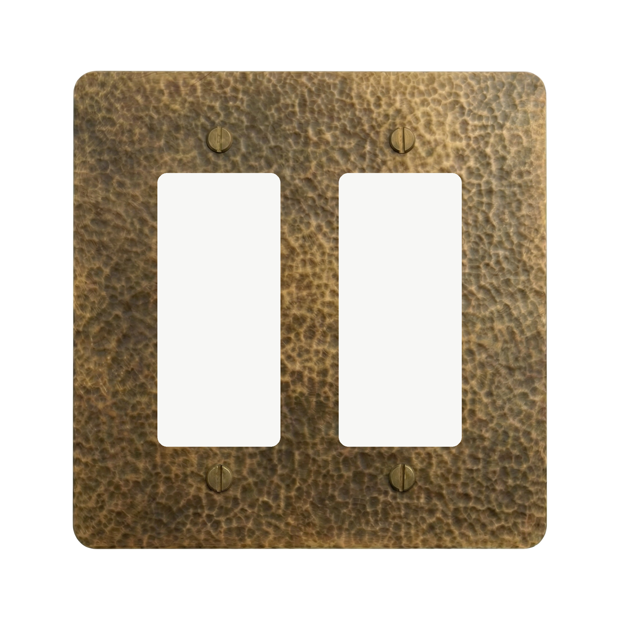 Hammered Brass 2-Gang Decora & Decora Switch Plate