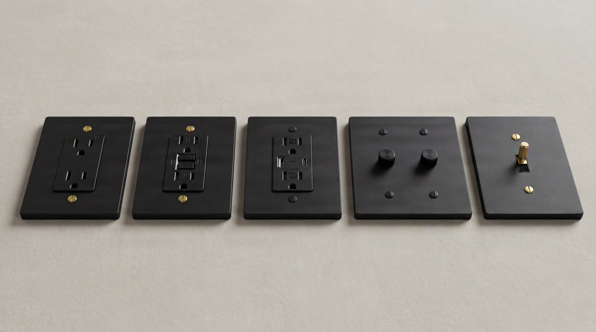 Matte Black 2 Gang Light Switches - Desktop Hero