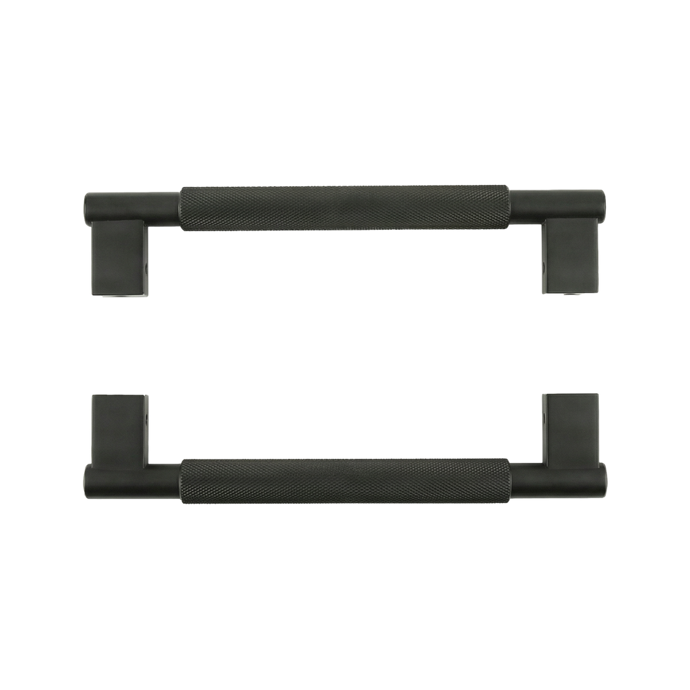 Timeless matte black door pull grassetto 11 inch with knurled texture for enduring luxury.