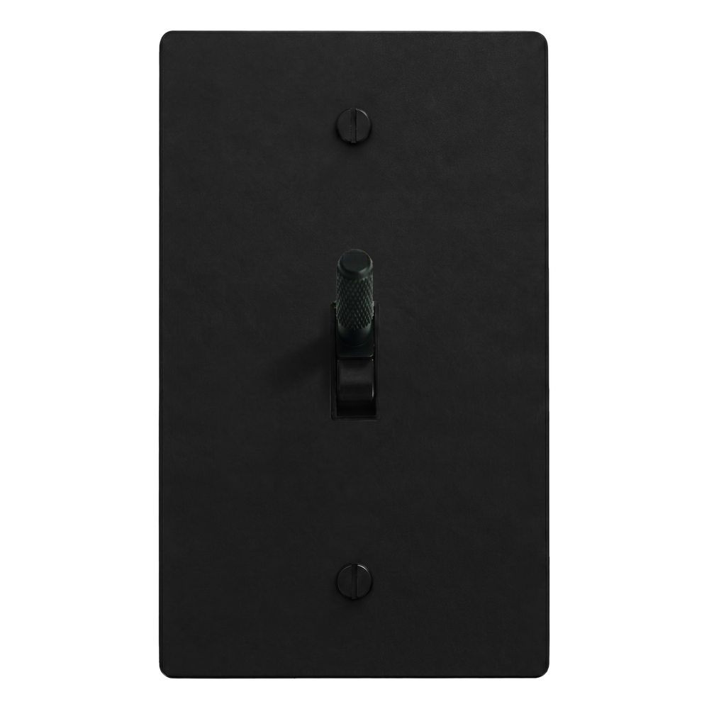 Matte Black (Matte Black Accents) 1-Gang Toggle Switch Plate in Black