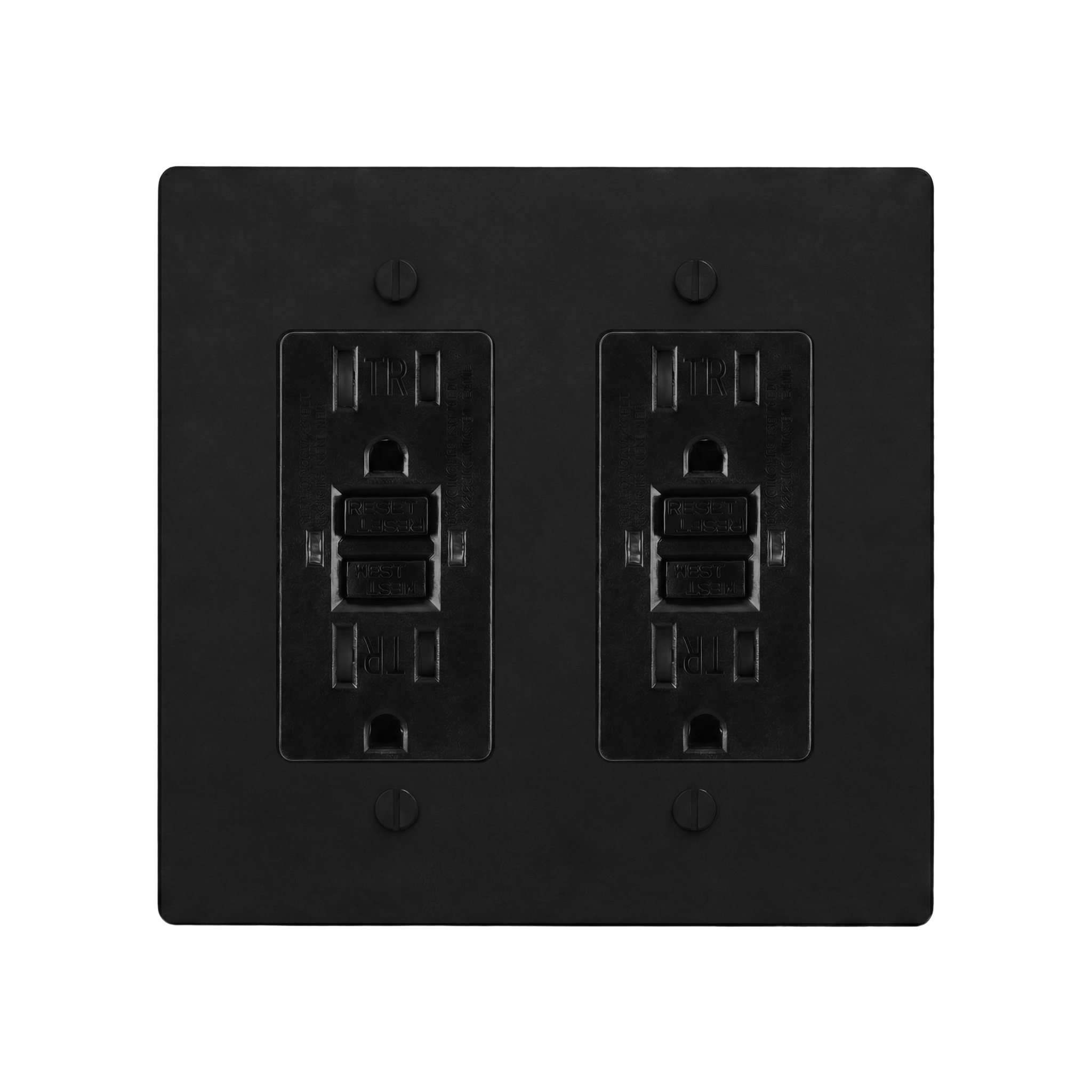 Matte Black (Matte Black Accents) 2-Gang GFCI Outlet & GFCI Outlet Switch Plate in Black