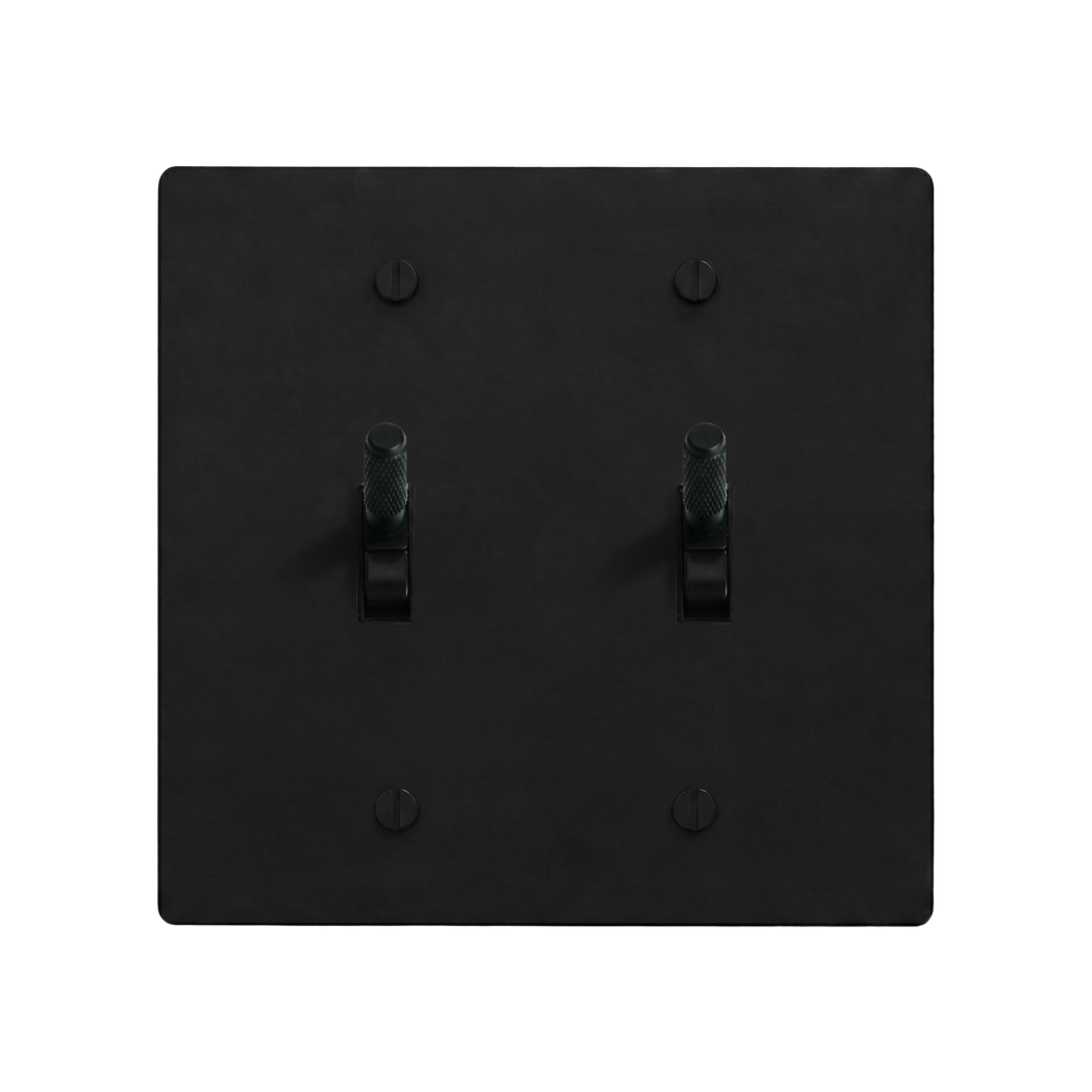 Matte Black (Matte Black Accents) 2-Gang Toggle & Toggle Switch Plate in Black