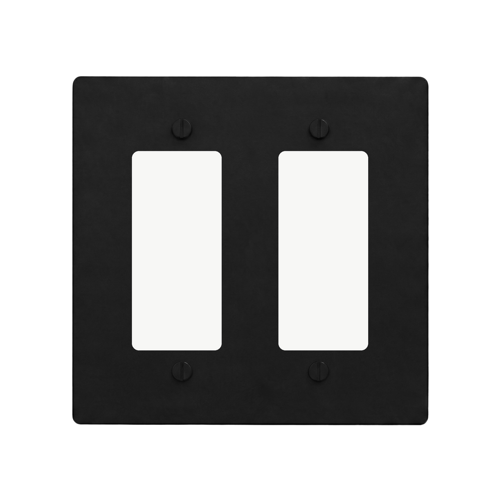 Matte Black (Matte Black Accents) 2-Gang Decora & Decora Switch Plate
