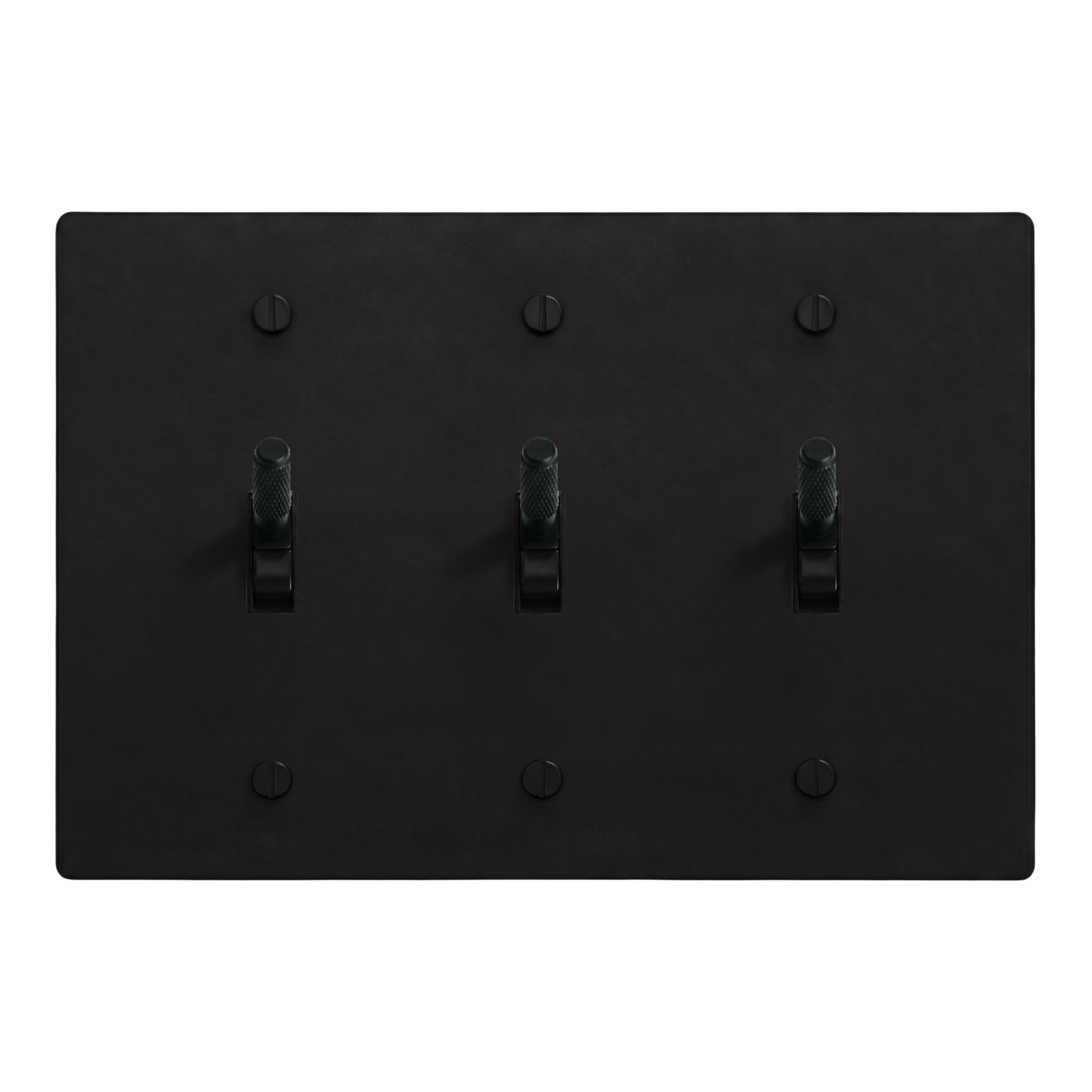 Matte Black (Matte Black Accents) 3-Gang Toggle, Toggle & Toggle Switch Plate in Black