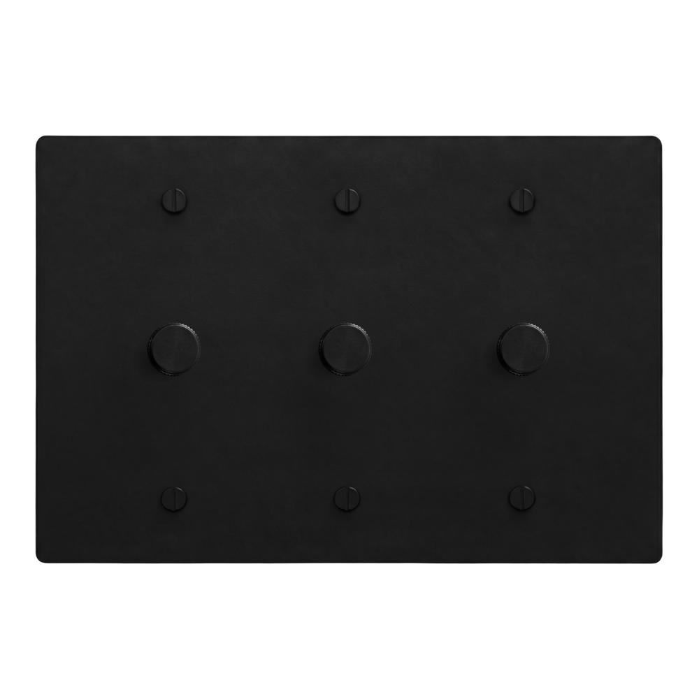 Matte Black (Matte Black Accents) 3-Gang Dimmer, Dimmer & Dimmer Switch Plate