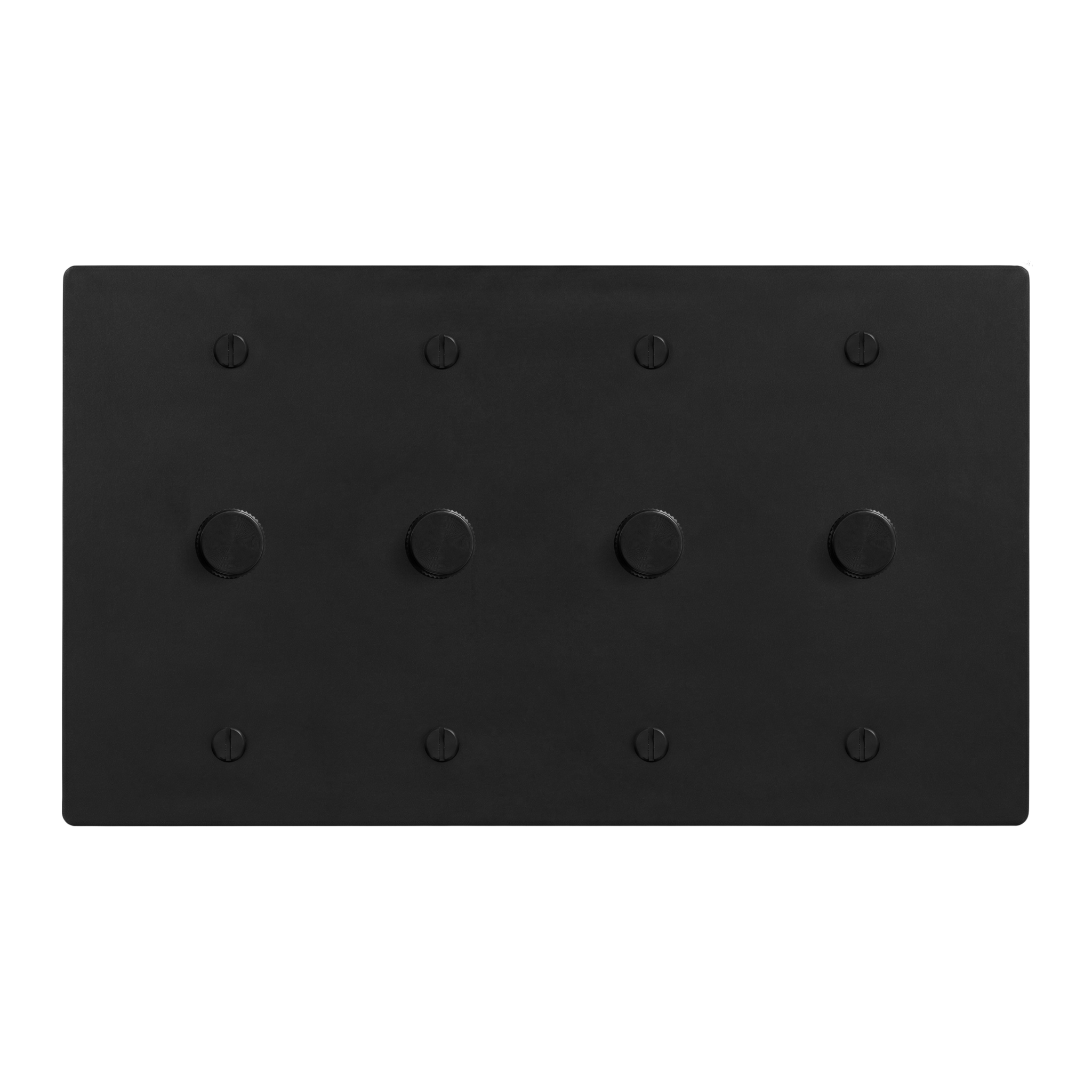 Matte Black (Matte Black Accents) 4-Gang Dimmer, Dimmer, Dimmer & Dimmer Switch Plate