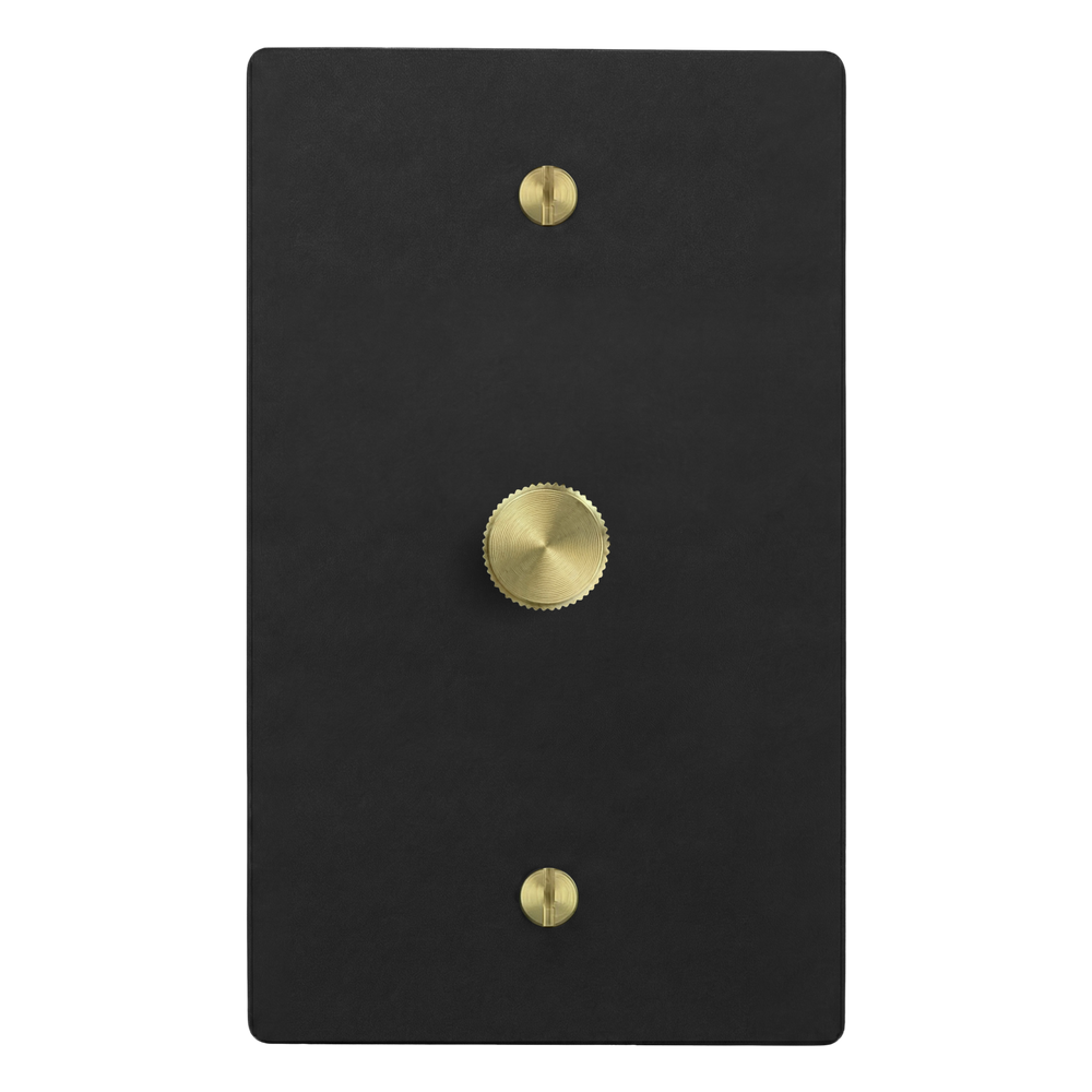 Matte Black (Satin Brass Accents) 1-Gang Dimmer Switch Plate