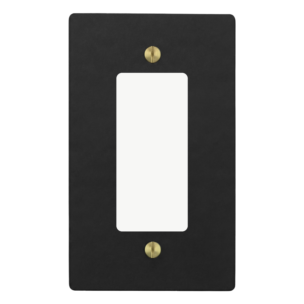 Matte Black (Satin Brass Accents) 1-Gang Decora Switch Plate