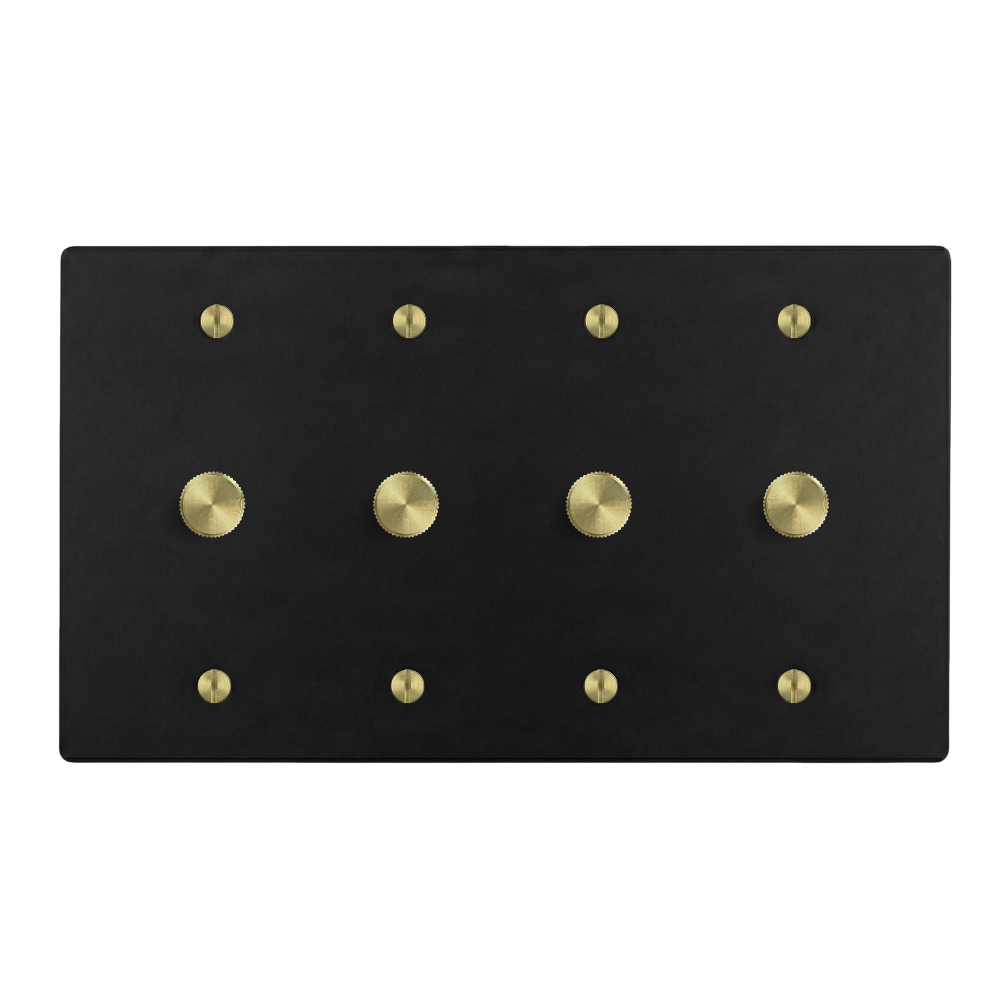 Matte Black (Satin Brass Accents) 4-Gang Dimmer, Dimmer, Dimmer & Dimmer Switch Plate