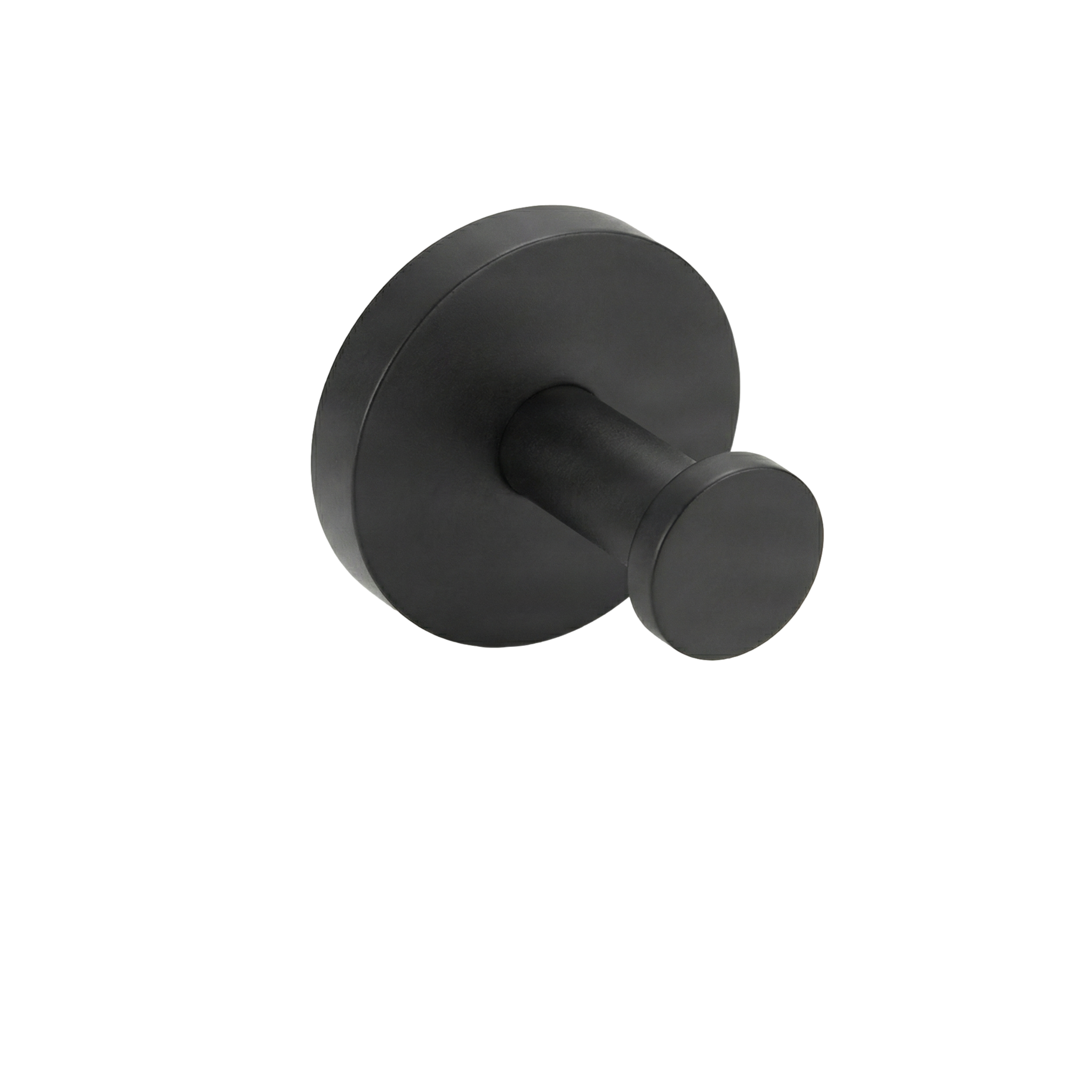 Hand-finished solid brass matte black towel hook, embodying timeless minimalist luxury.