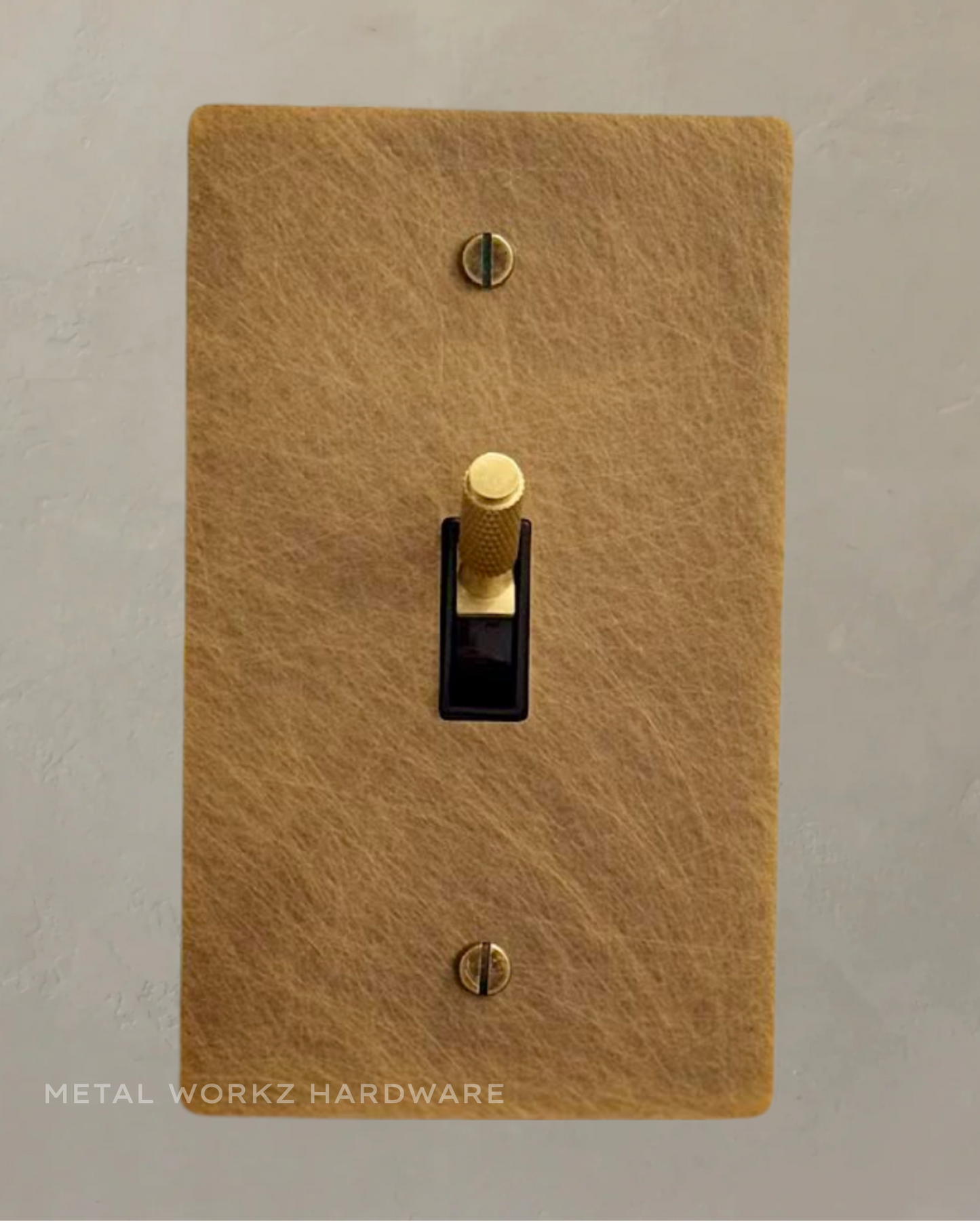 Brass Modern Knurled Toggle Light Switch (1-Gang) Aged Patina Brass With Black Module