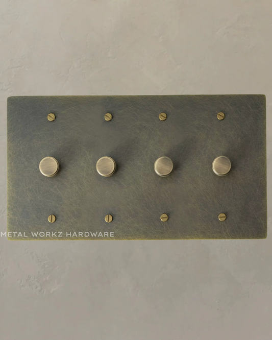 Brass Rotary Dimmer Switch (4-Gang) Antique Bronze
