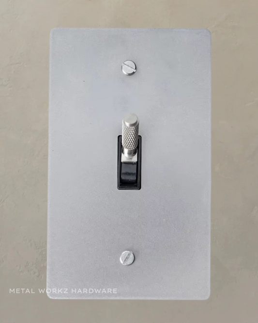 Brass 4-Way Modern Toggle Light Switch (1-Gang) Satin Nickel With Black Module
