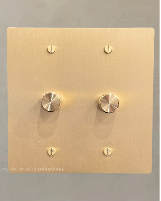 Brass Rotary Dimmer Switch (2-Gang) Brass