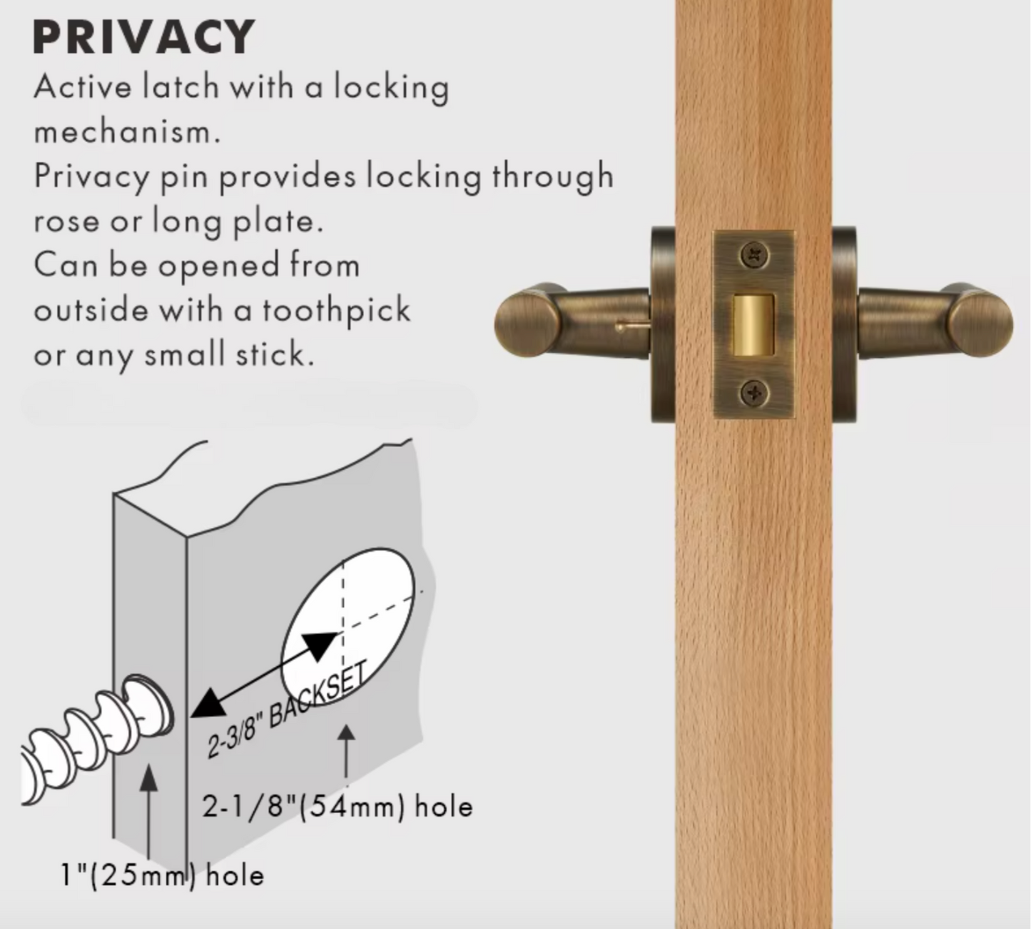 DEFINITO Modern Brass Knurled Interior Door Lever Handle (Aged Patina Brass)