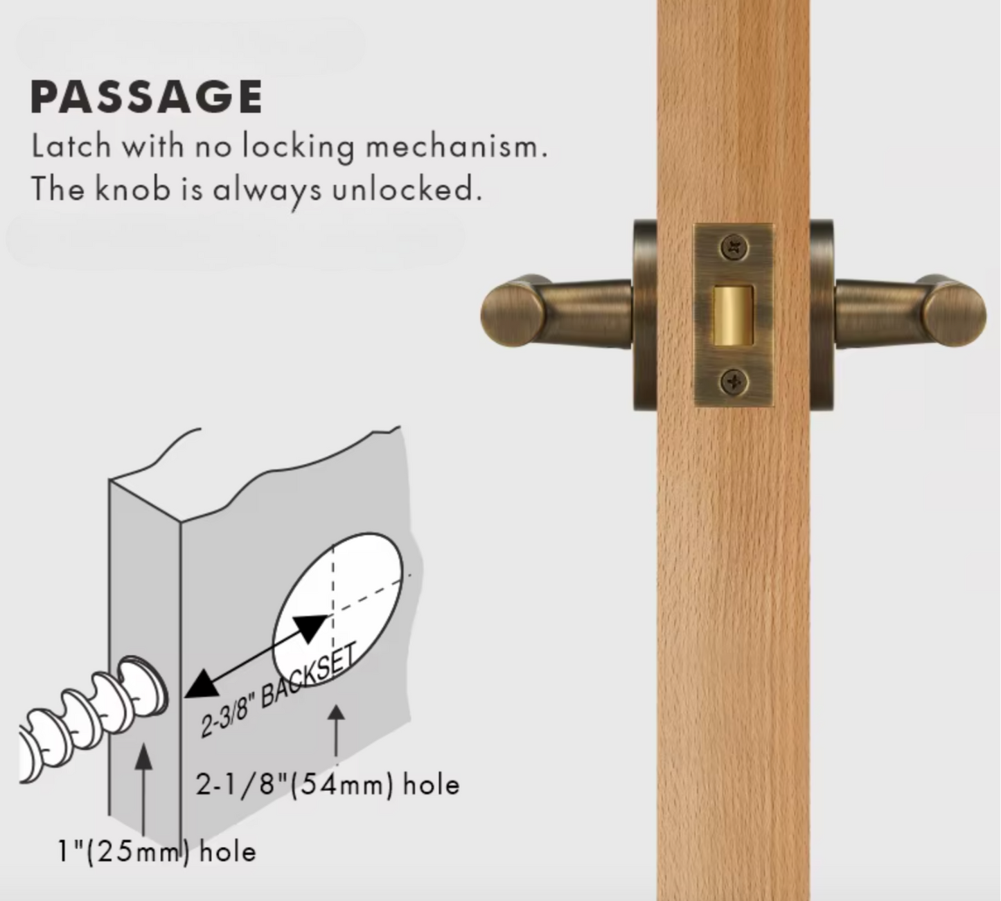 DEFINITO Modern Brass Knurled Interior Door Lever Handle (Aged Patina Brass)