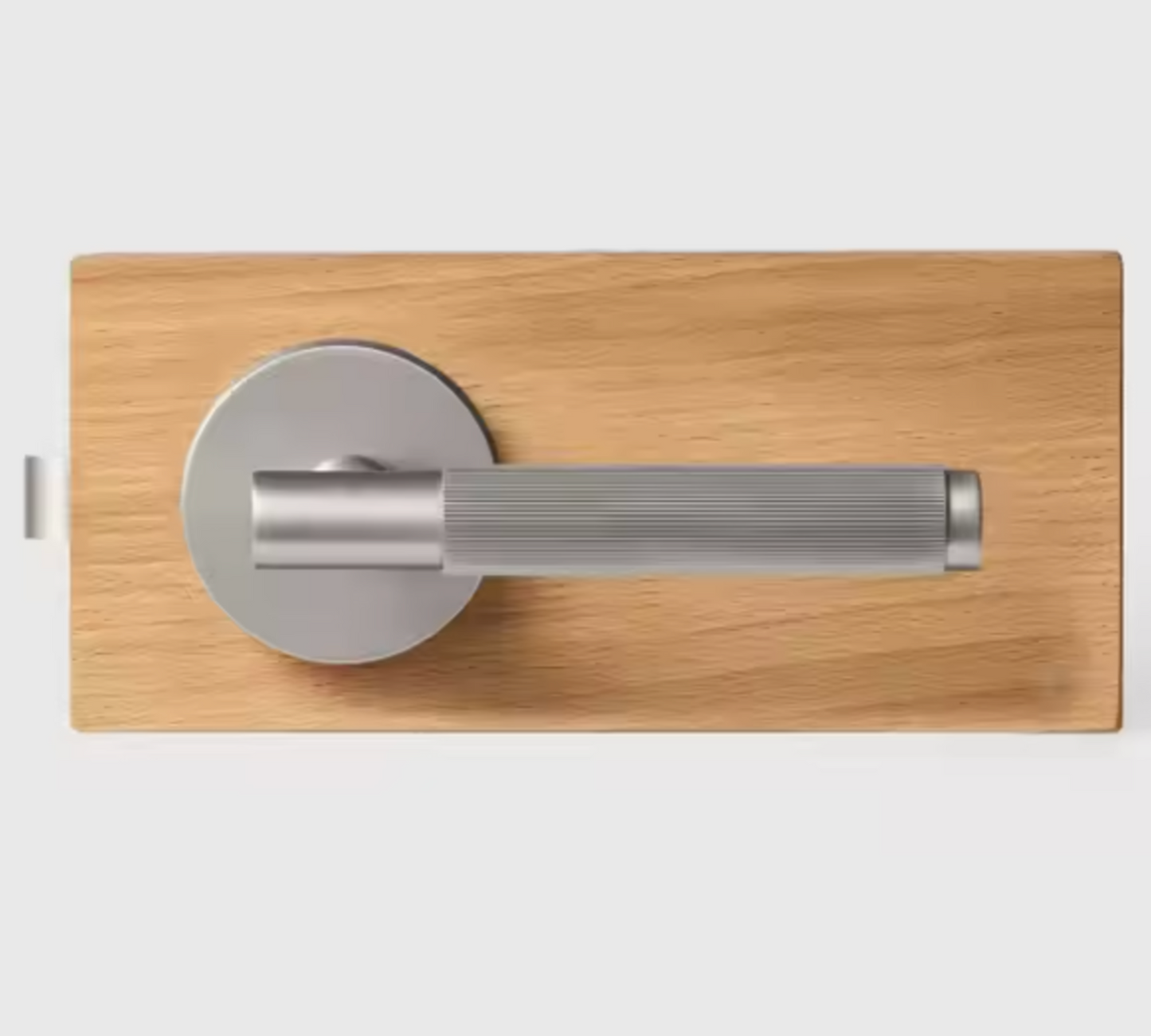 LA LINEA Modern Brass Linear Knurling Interior Door Lever Handle (Satin Nickel)