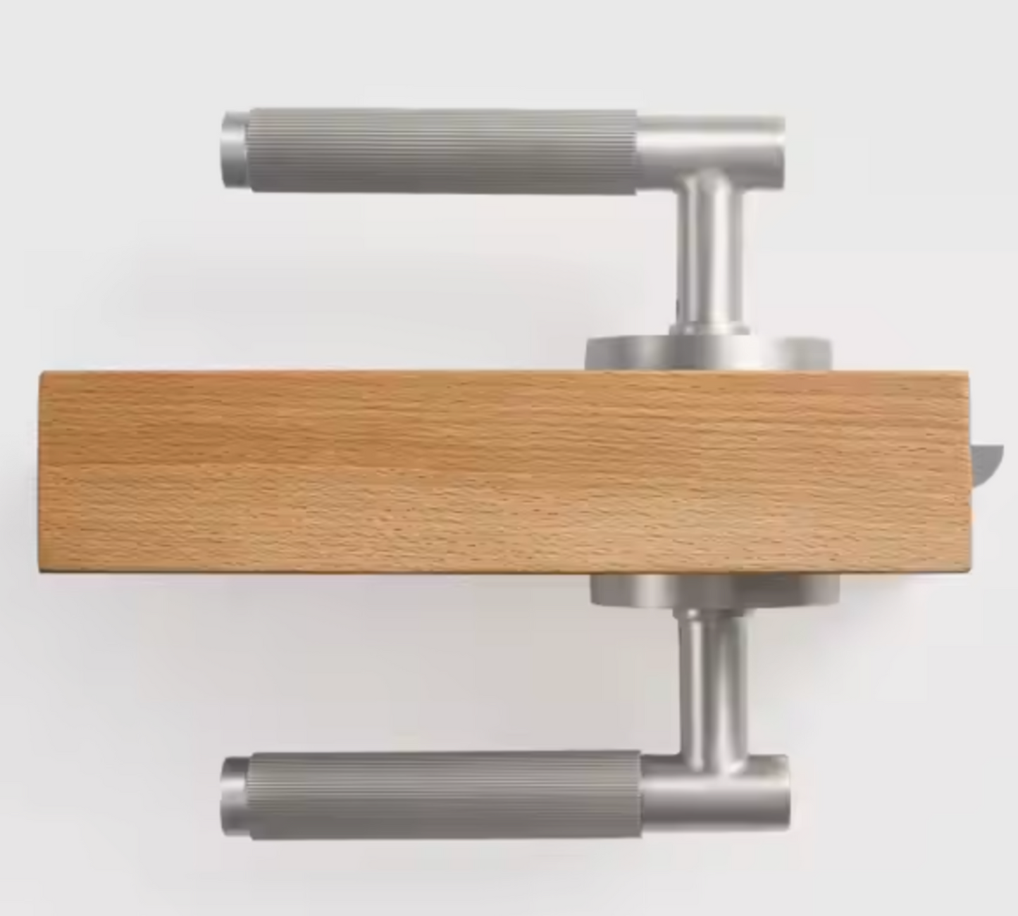 LA LINEA Modern Brass Linear Knurling Interior Door Lever Handle (Satin Nickel)