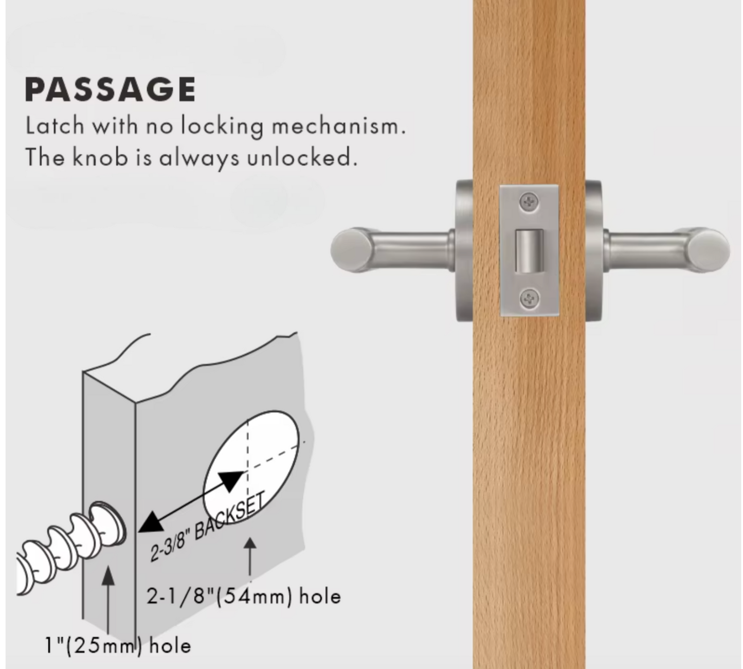 LA LINEA Modern Brass Linear Knurling Interior Door Lever Handle (Satin Nickel)