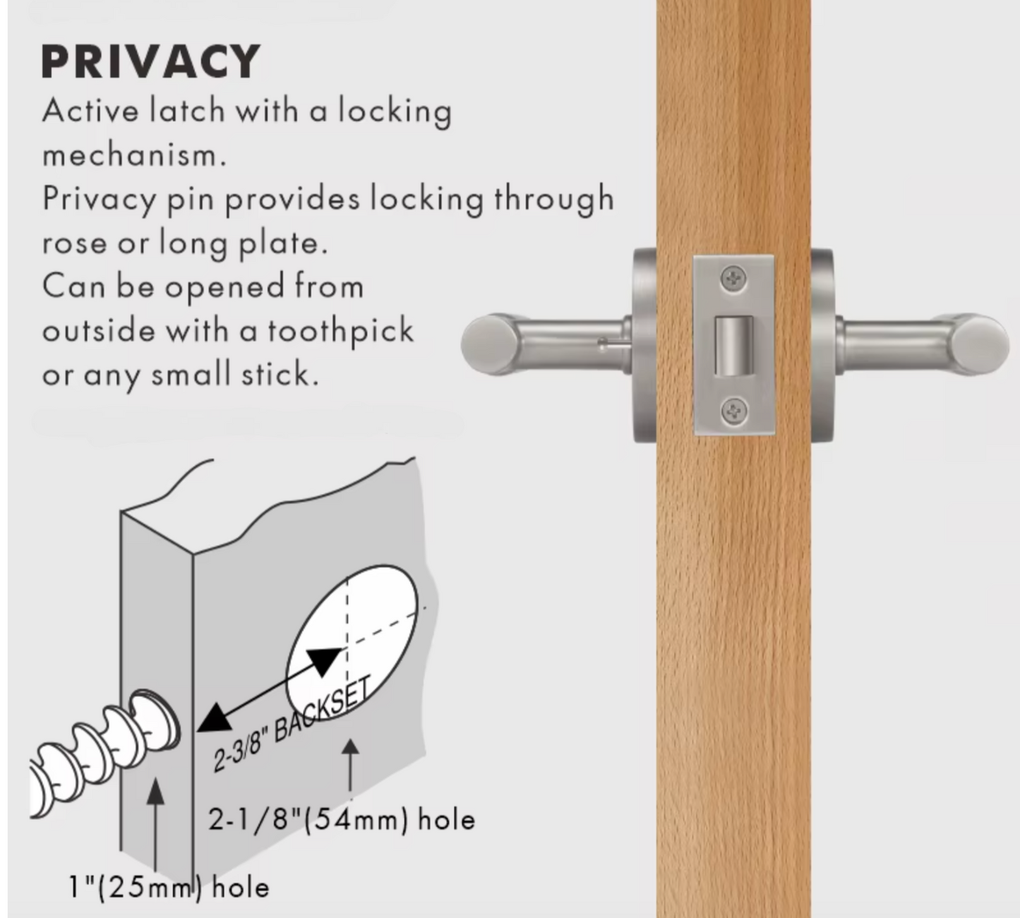 LA LINEA Modern Brass Linear Knurling Interior Door Lever Handle (Satin Nickel)