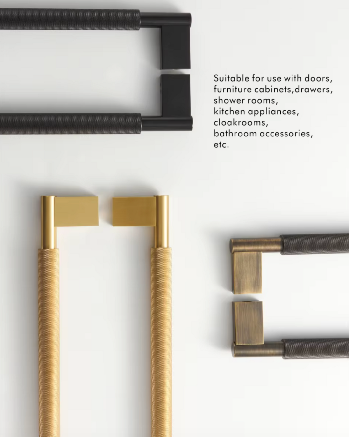 GRASSETO Solid Brass Double-Sided Or Single Door Pull Handle