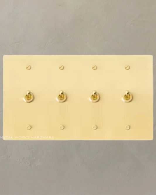 Brass Vintage Toggle Light Switch (4-Gang) Brass