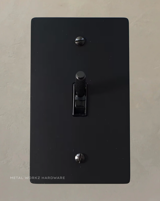 Brass 4-Way Modern Toggle Light Switch (1-Gang) Black With Black Module