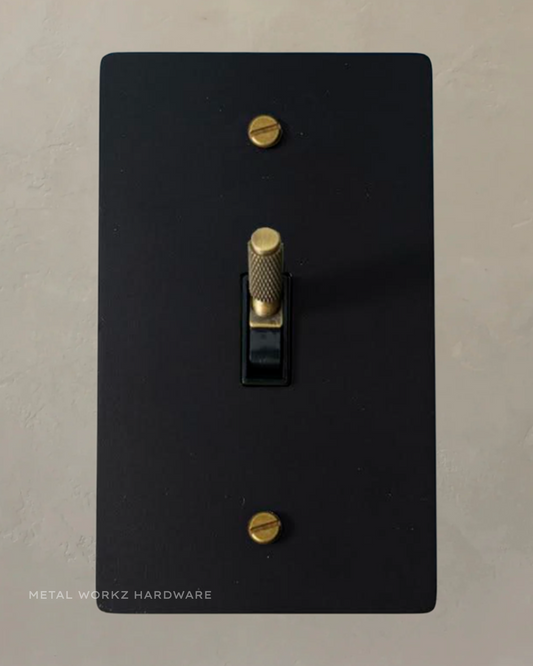 Brass 4-Way Modern Toggle Light Switch (1-Gang) Black +Antique Bronze With Black Module
