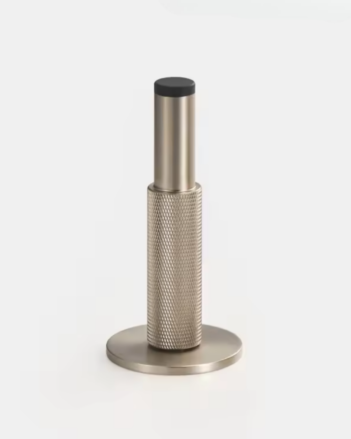 Wall Mounted Knurled Brass Door Stop (Satin Nickel)
