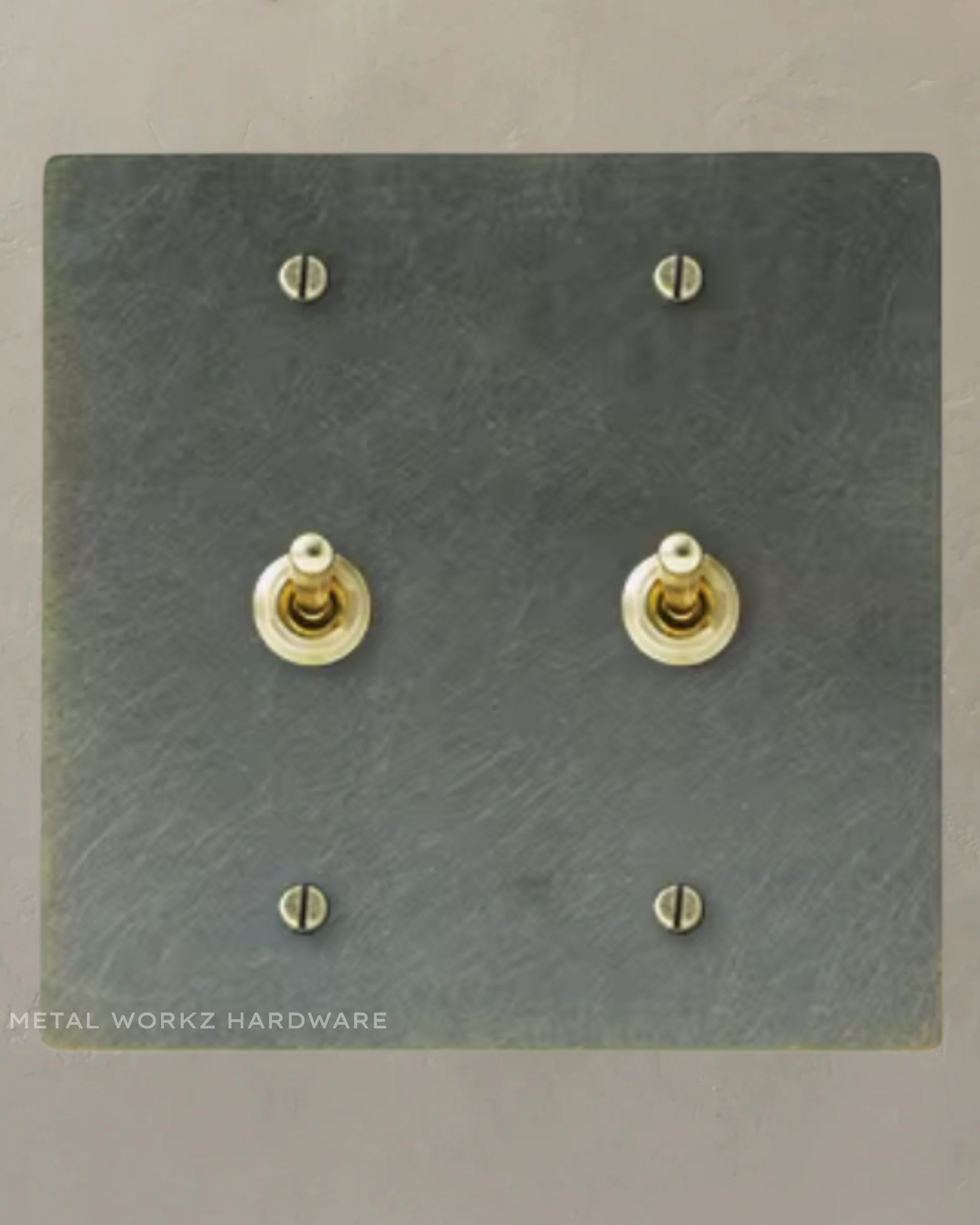 Brass Vintage Toggle Light Switch (2-Gang) Antique Bronze