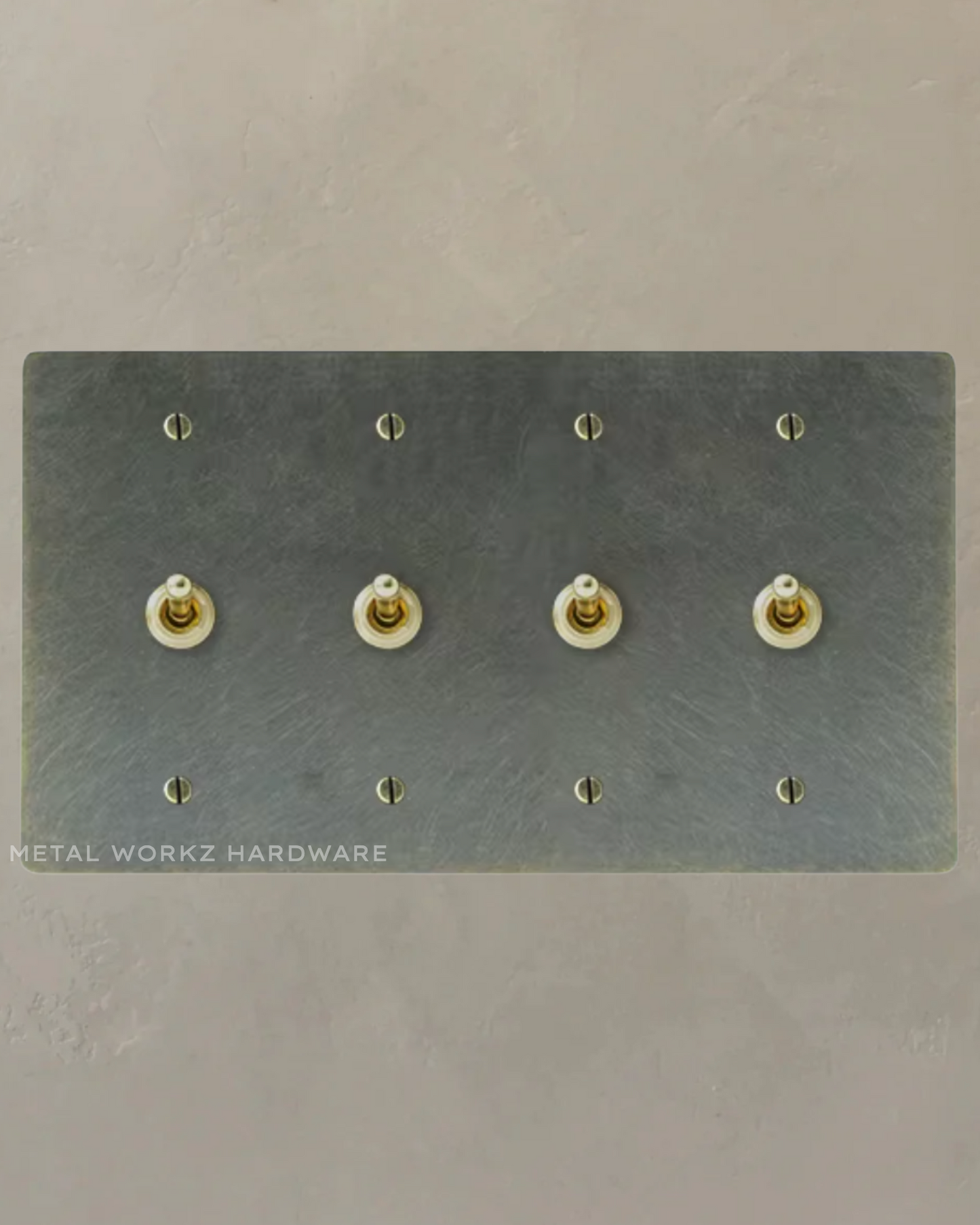 Brass Vintage Toggle Light Switch (4-Gang) Antique Bronze
