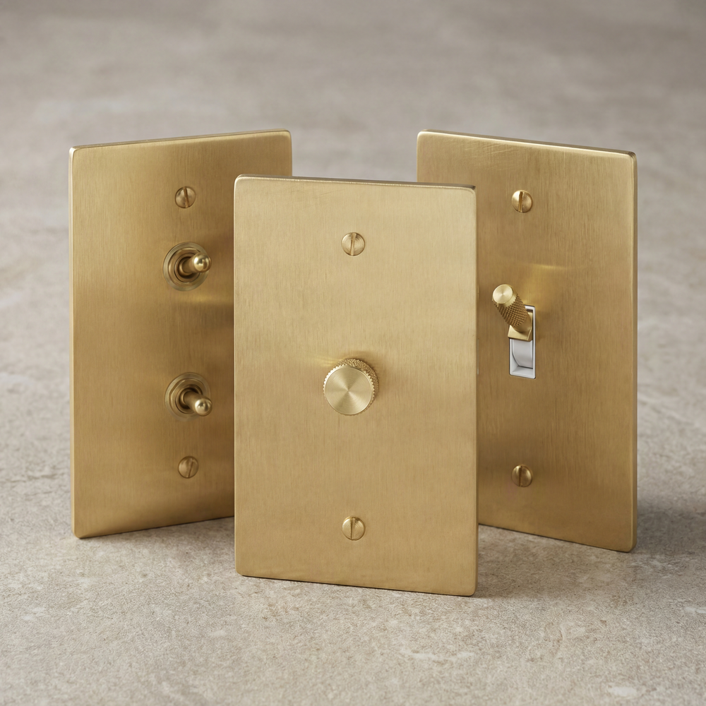 Satin Brass 1 Gang Light Switches collection thumbnail