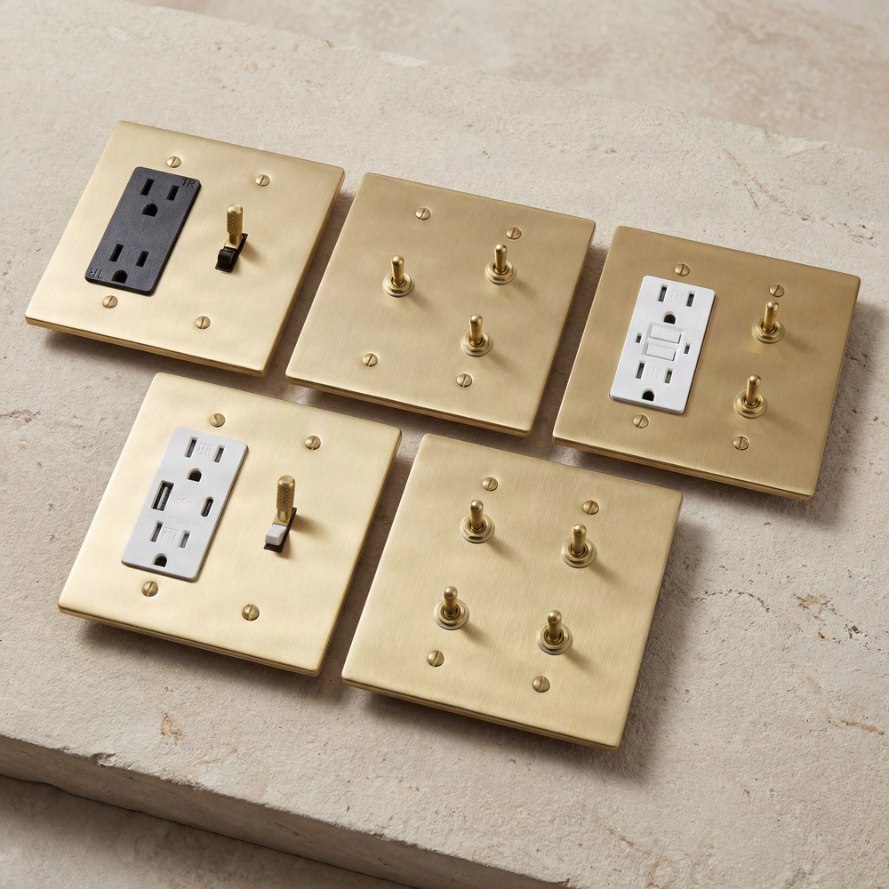 Satin Brass 2 Gang Light Switches collection thumbnail