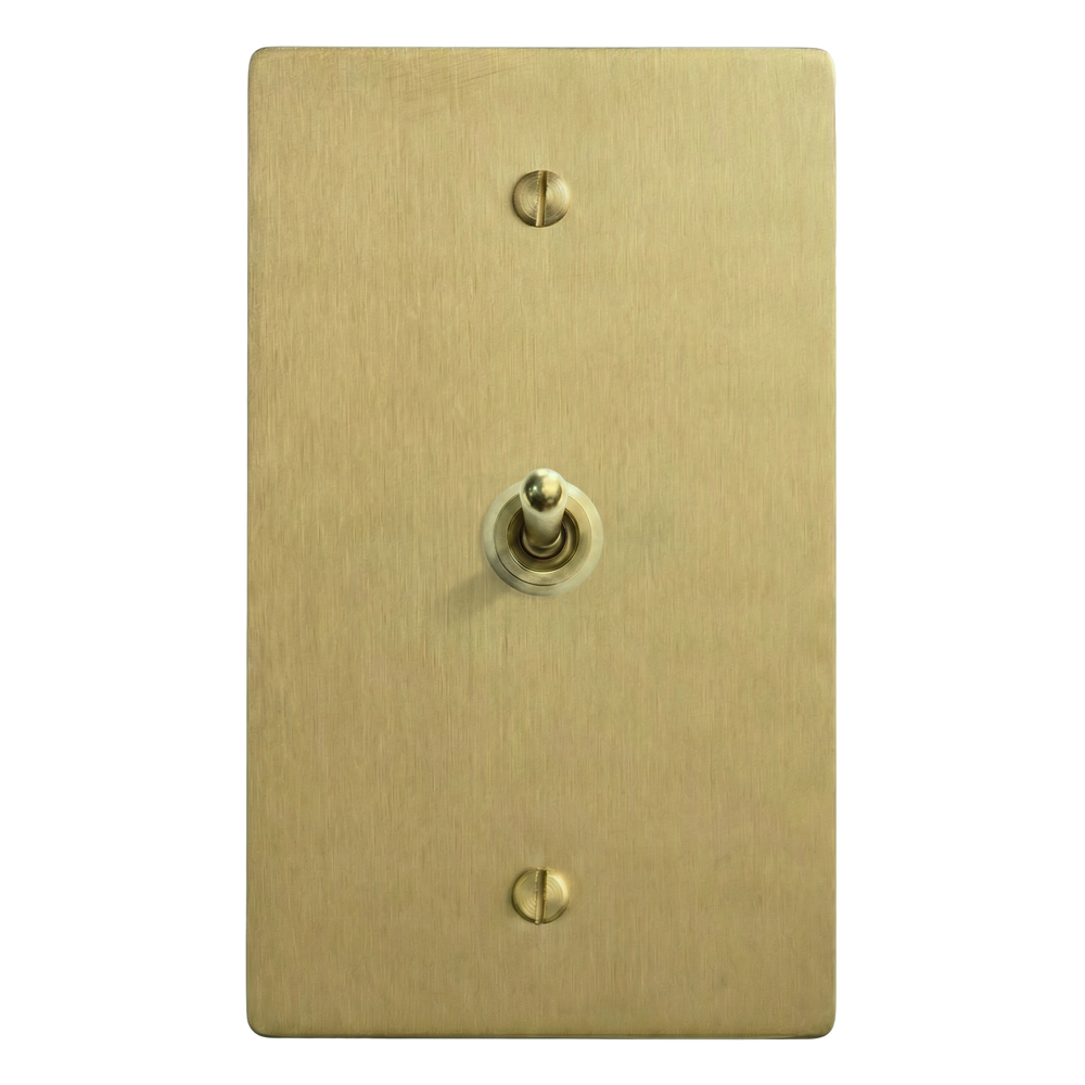 Satin Brass 1-Gang Vintage Toggle Switch Plate