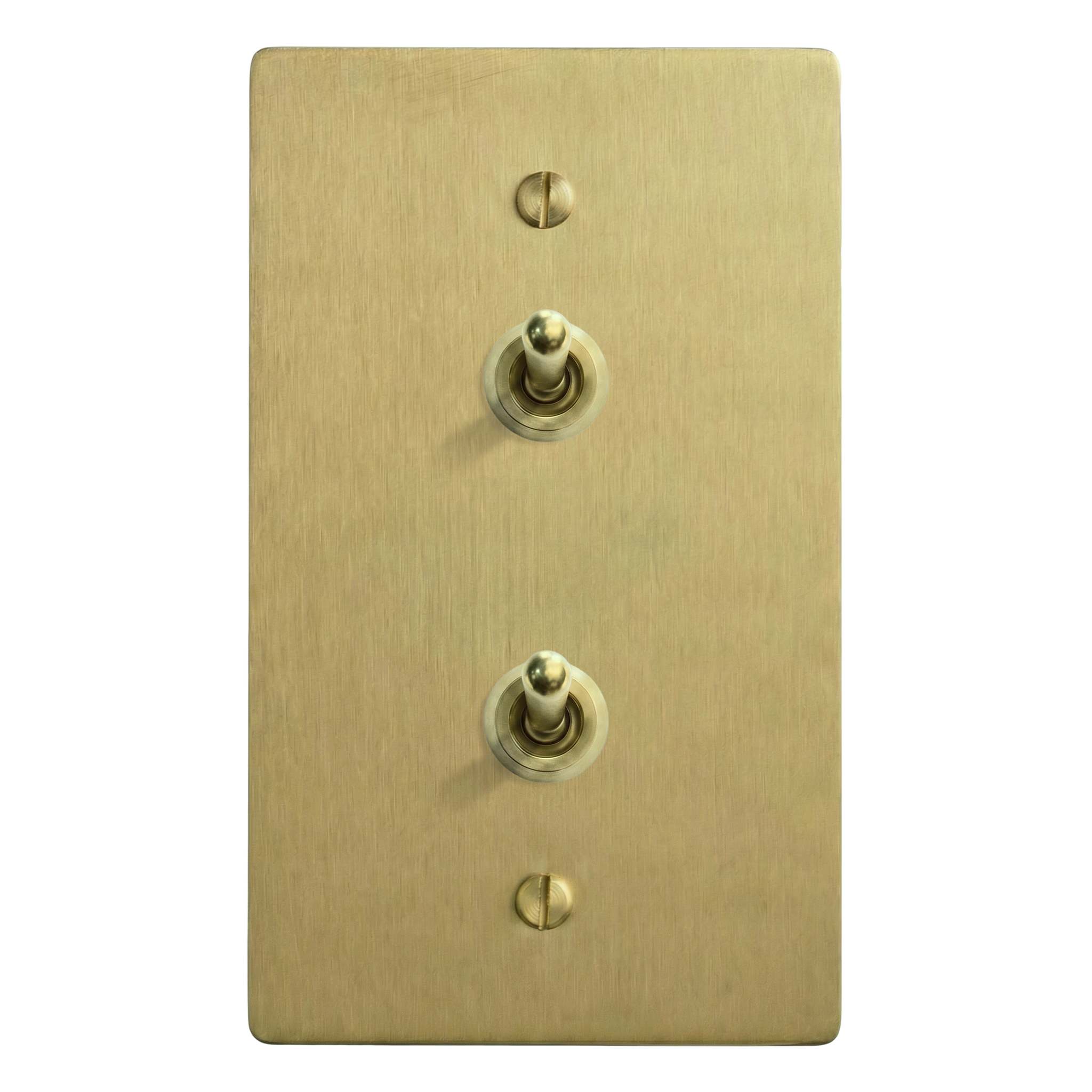 Satin Brass 1-Gang Stacked Vintage Toggle Switch Plate