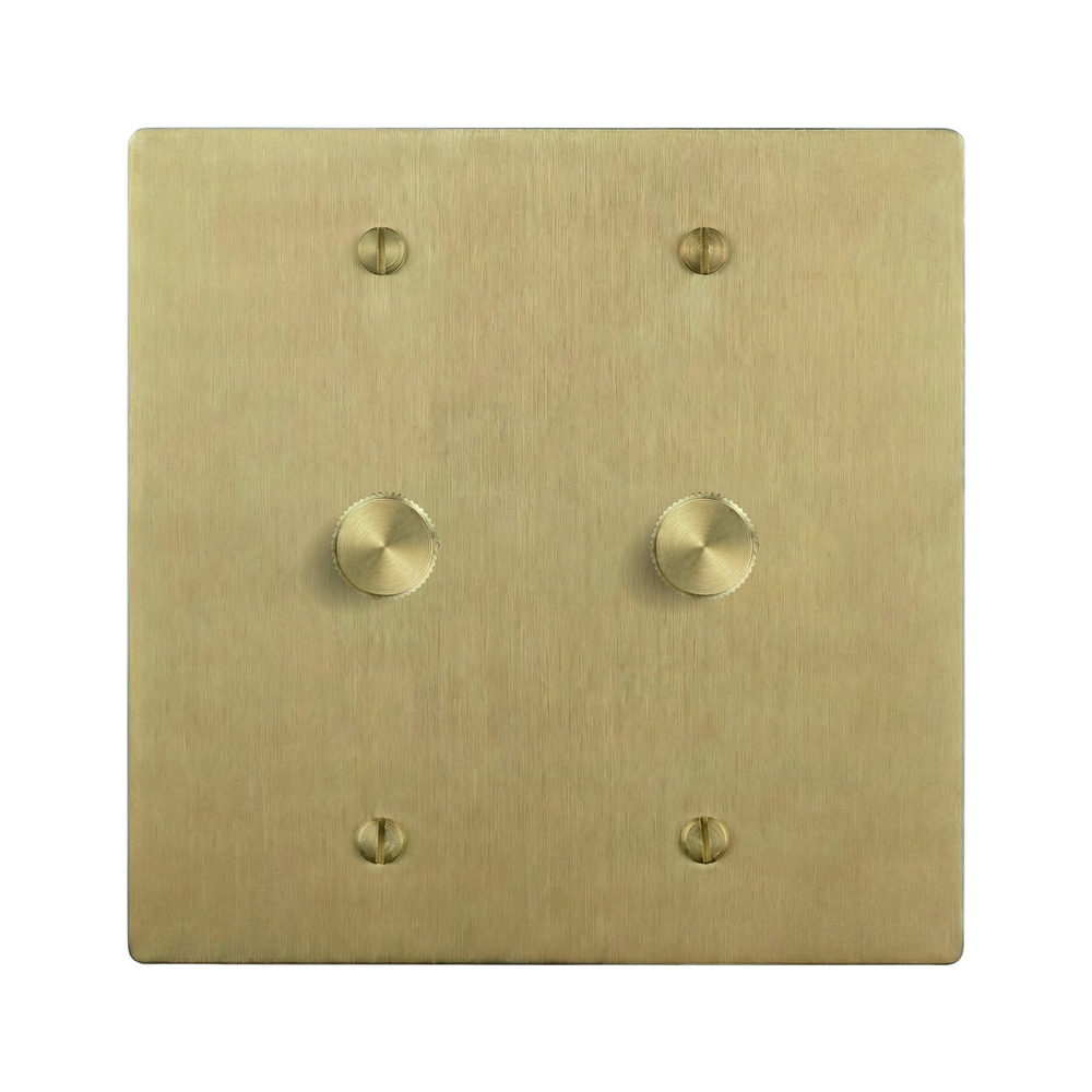Satin Brass 2-Gang Dimmer & Dimmer Switch Plate