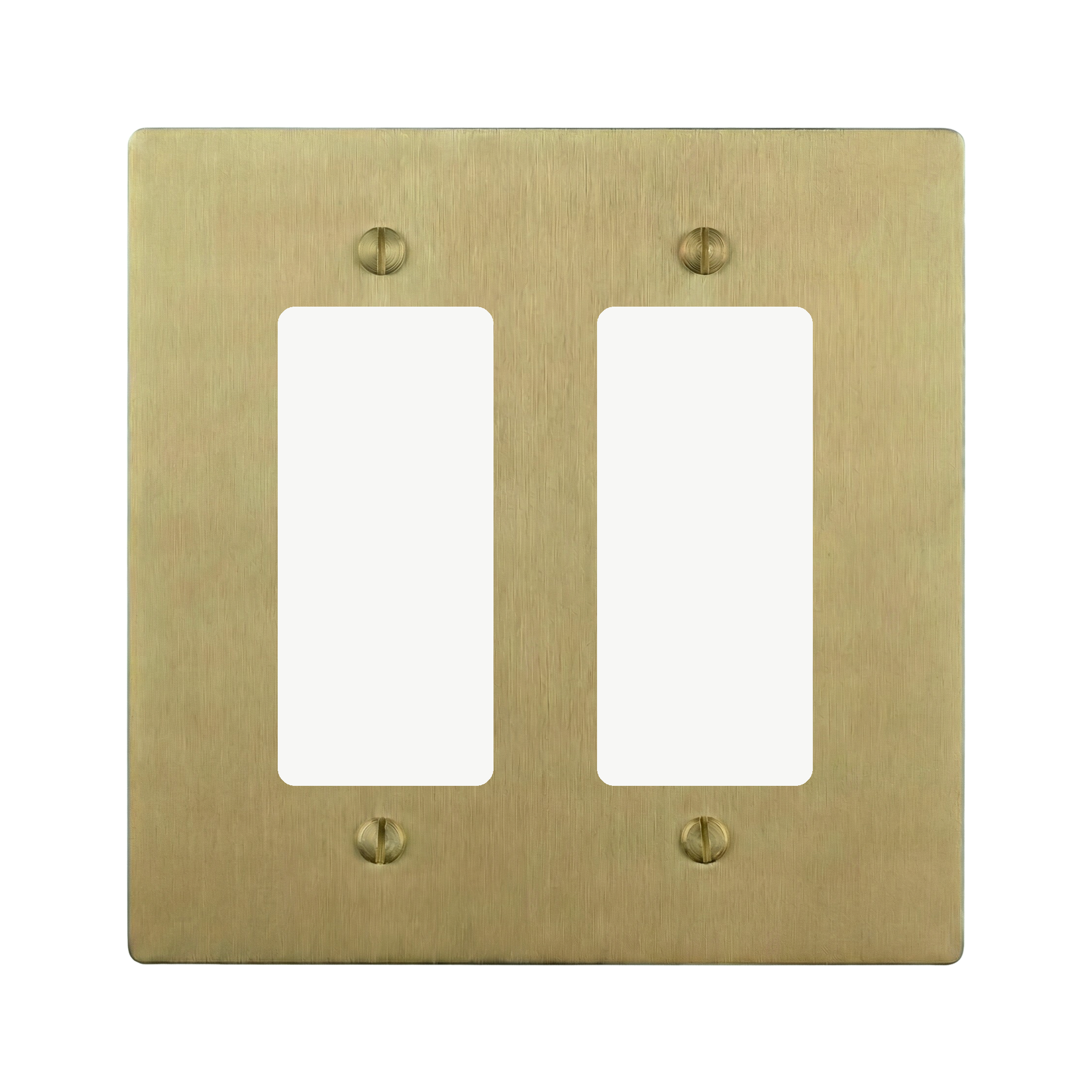 Satin Brass 2-Gang Decora & Decora Switch Plate