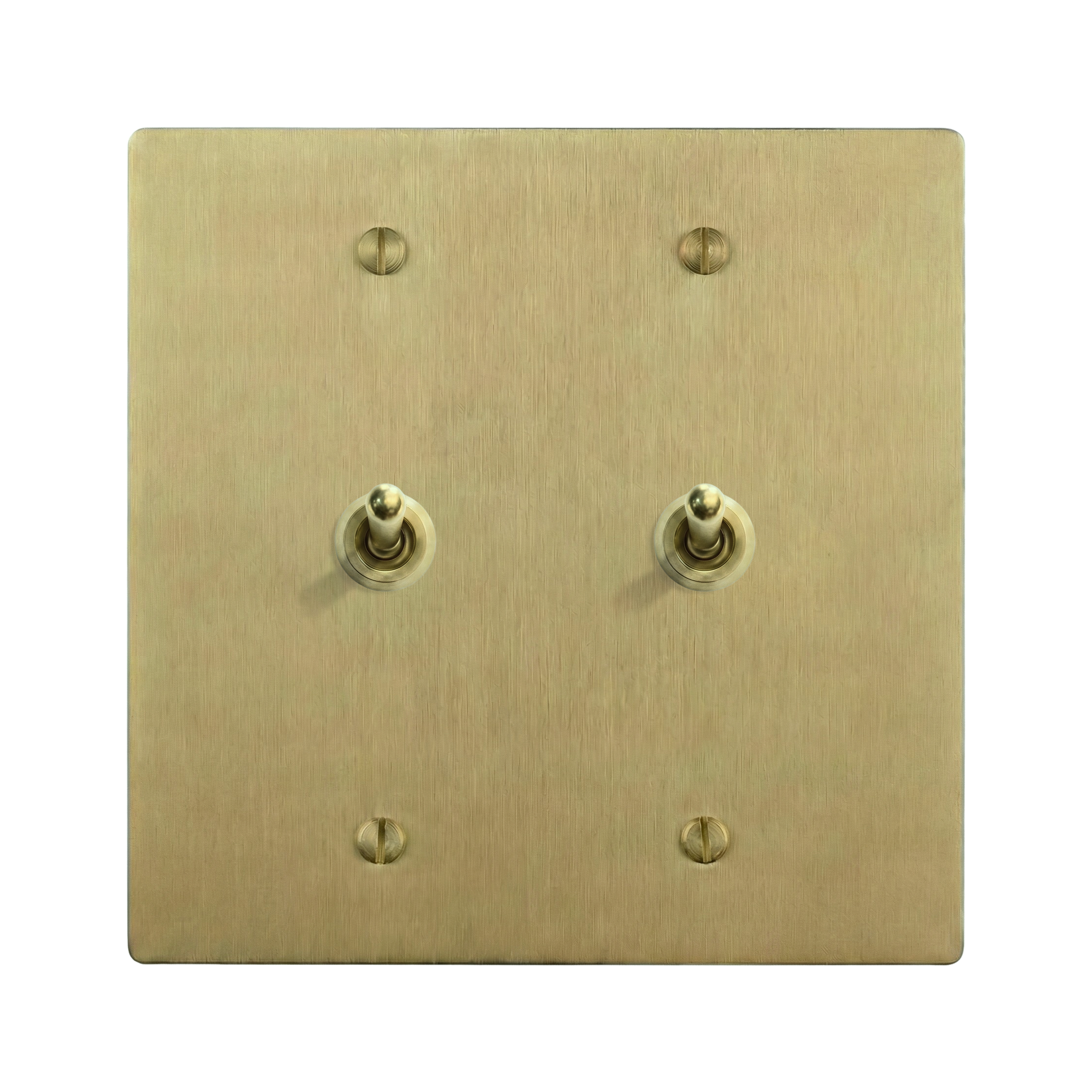Satin Brass 2-Gang Vintage Toggle & Vintage Toggle Switch Plate