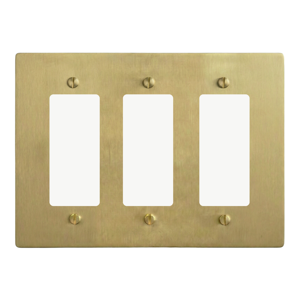 Satin Brass 3-Gang Decora, Decora & Decora Switch Plate