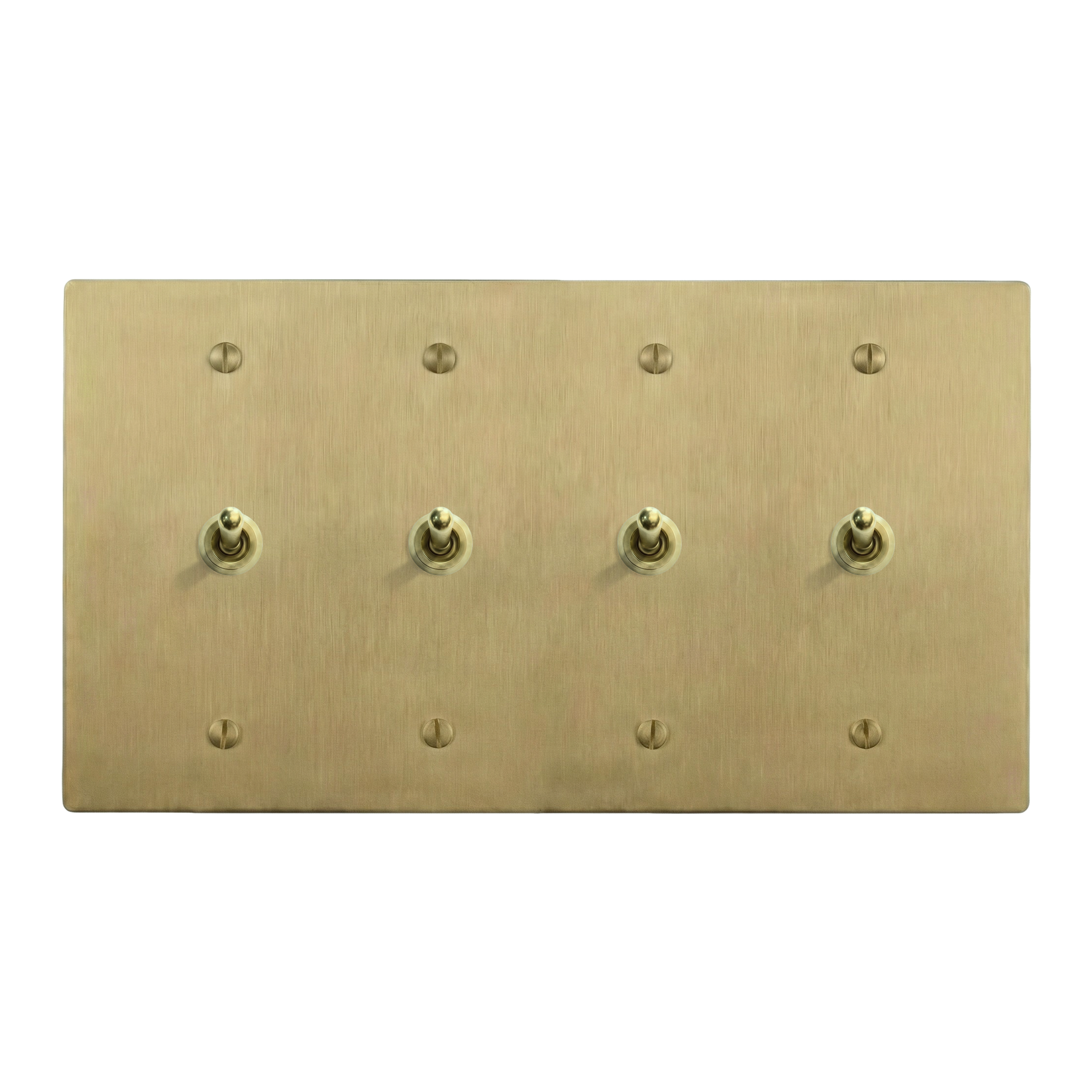 Satin Brass 4-Gang Vintage Toggle, Vintage Toggle, Vintage Toggle & Vintage Toggle Switch Plate