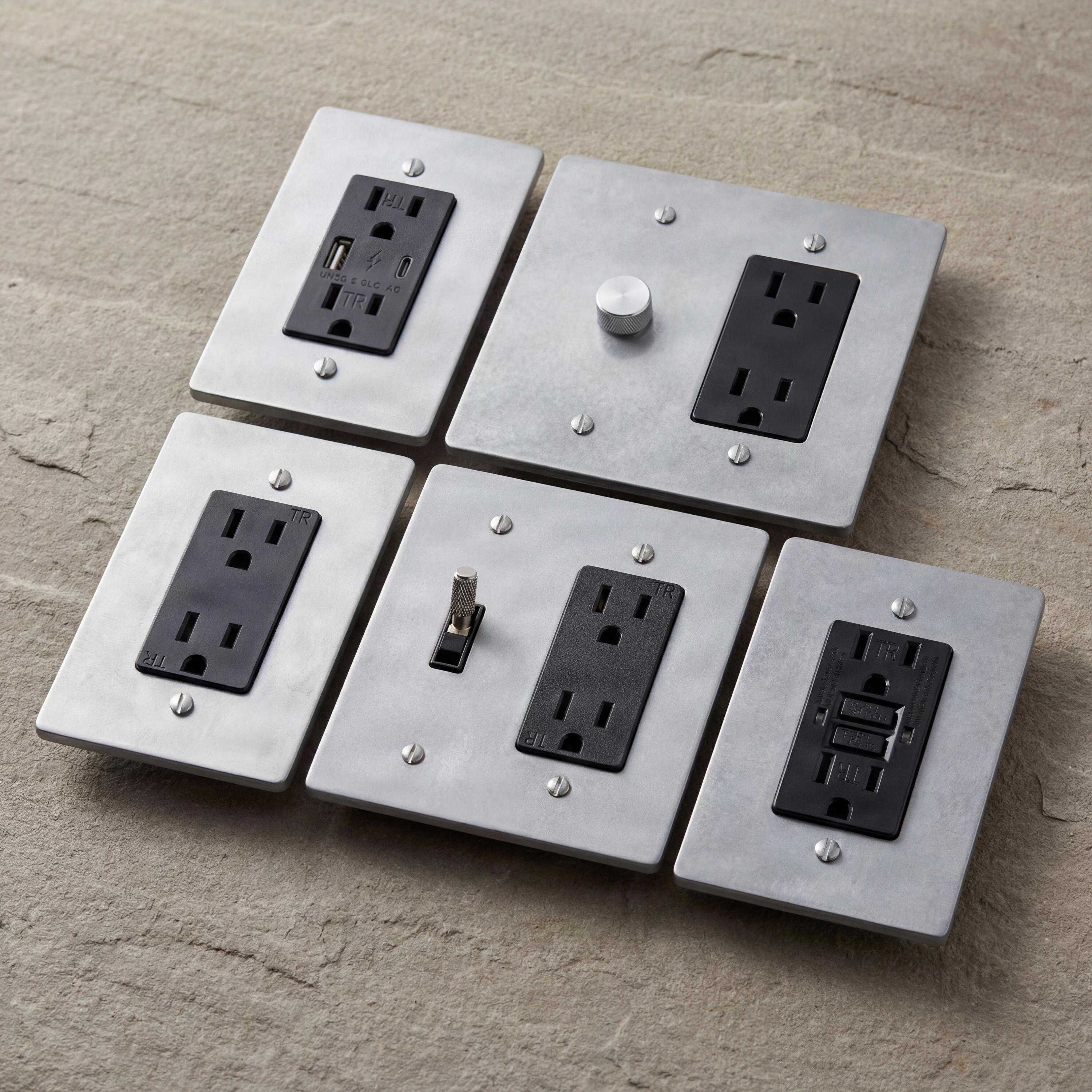 Crafted satin nickel outlets, quiet luxury.