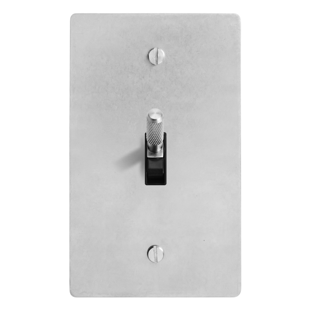 Satin Nickel 1-Gang Toggle Switch Plate in Black