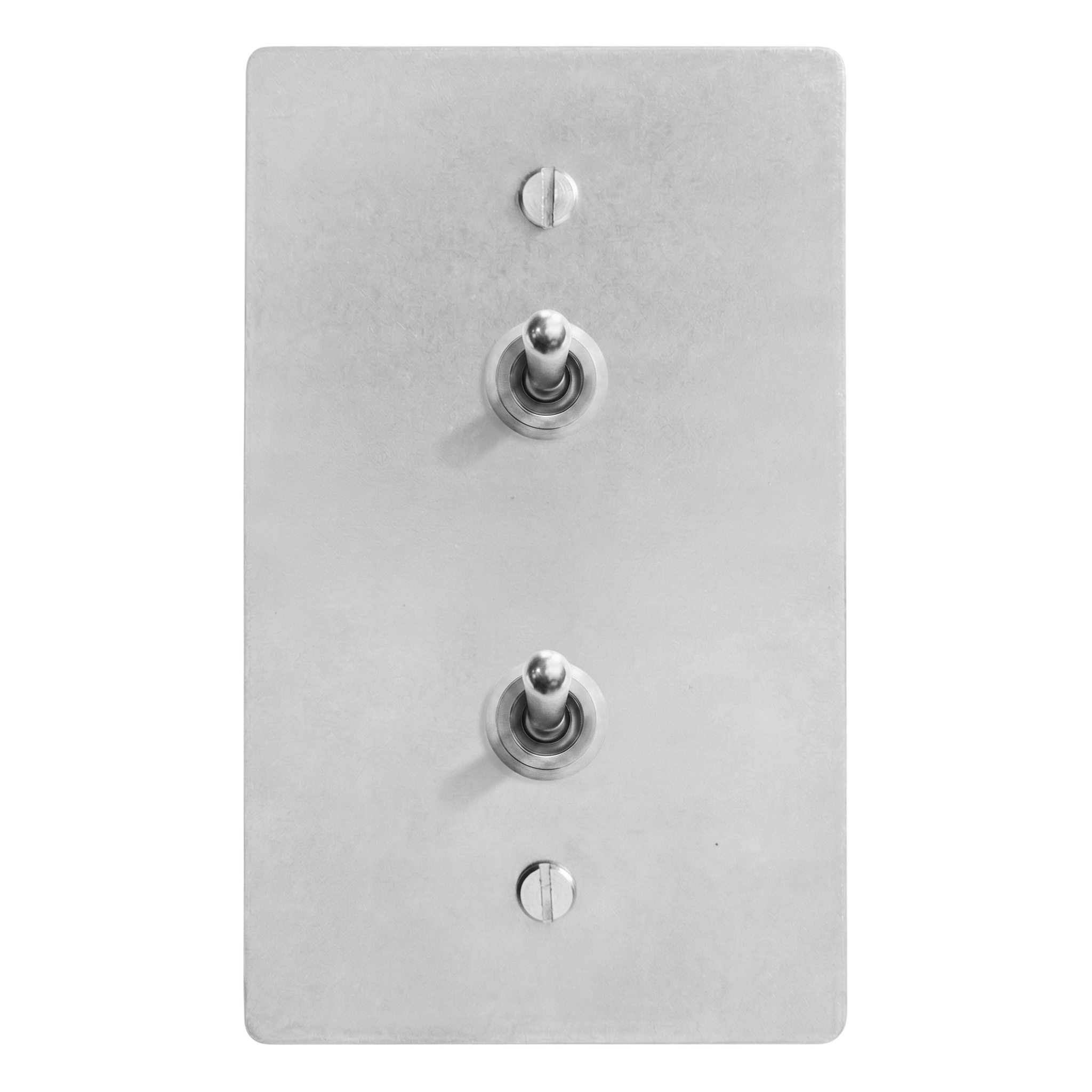 Satin Nickel 1-Gang Stacked Vintage Toggle Switch Plate