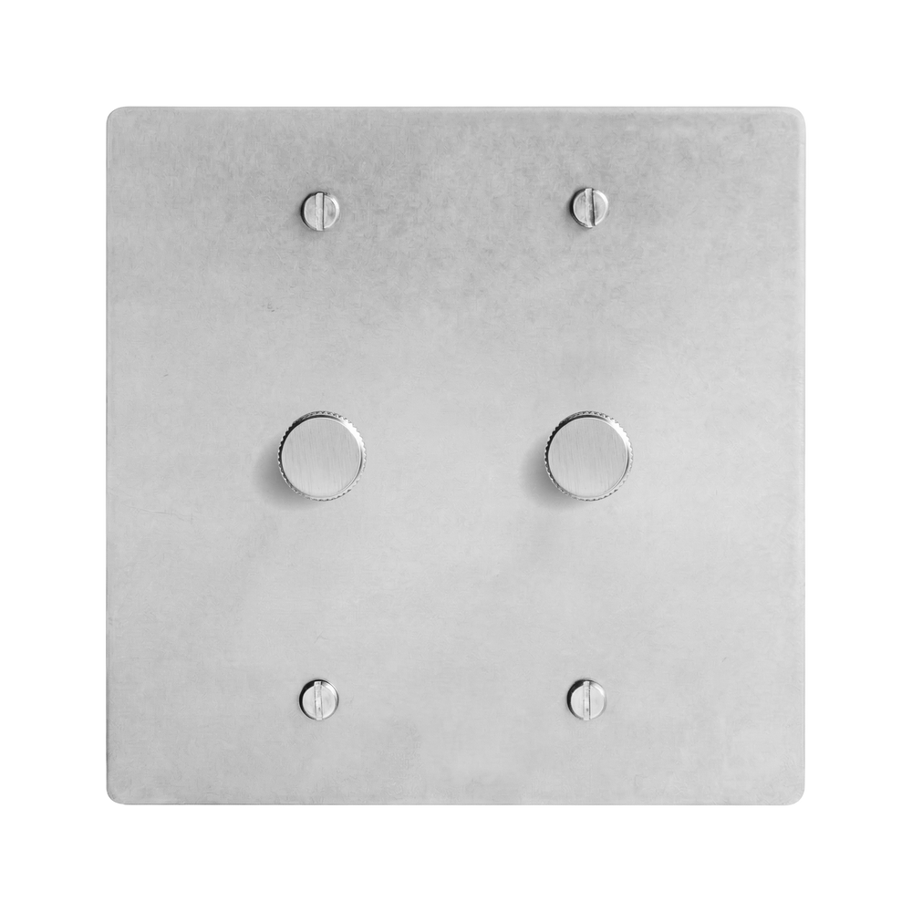 Satin Nickel 2-Gang Dimmer & Dimmer Switch Plate