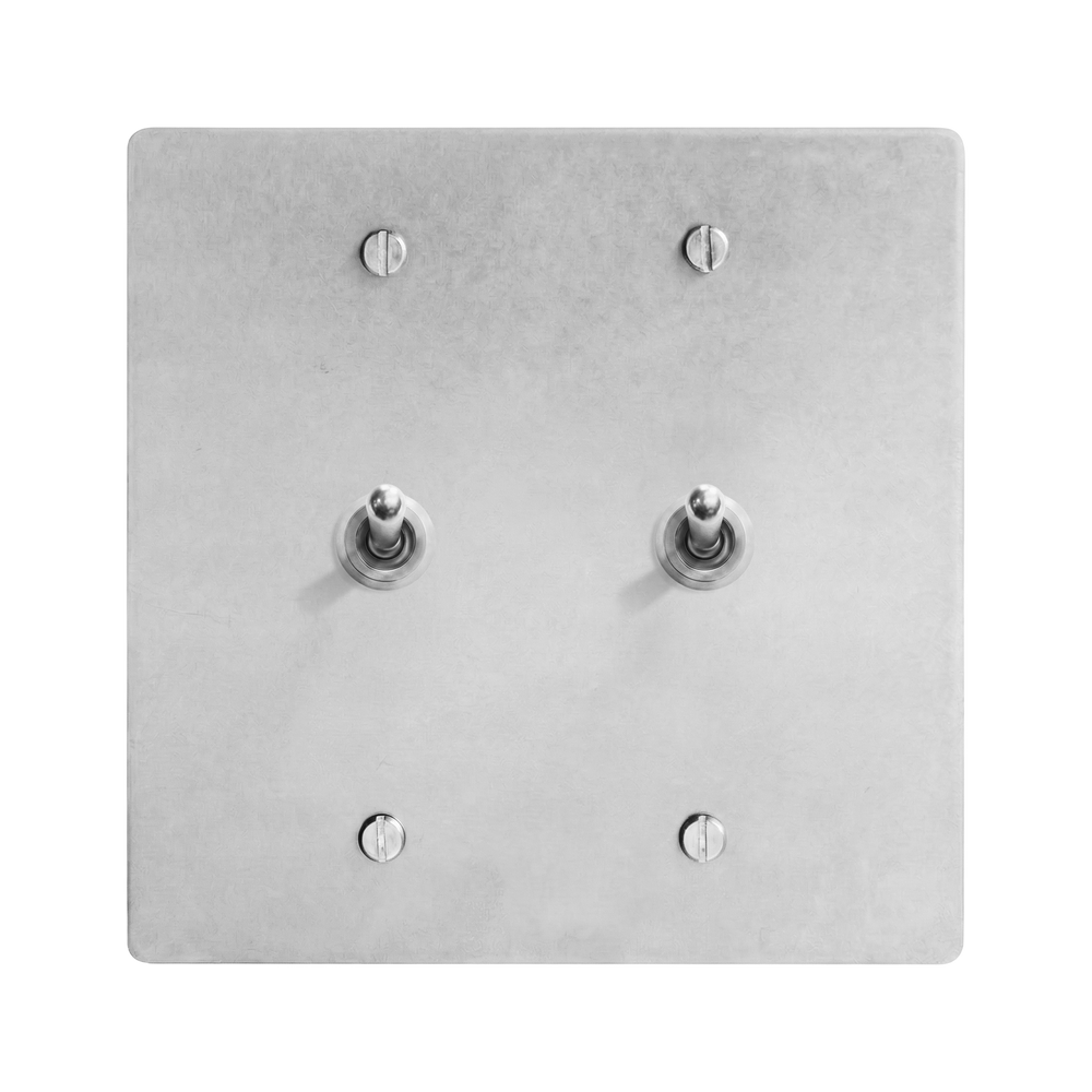 Satin Nickel 2-Gang Vintage Toggle & Vintage Toggle Switch Plate